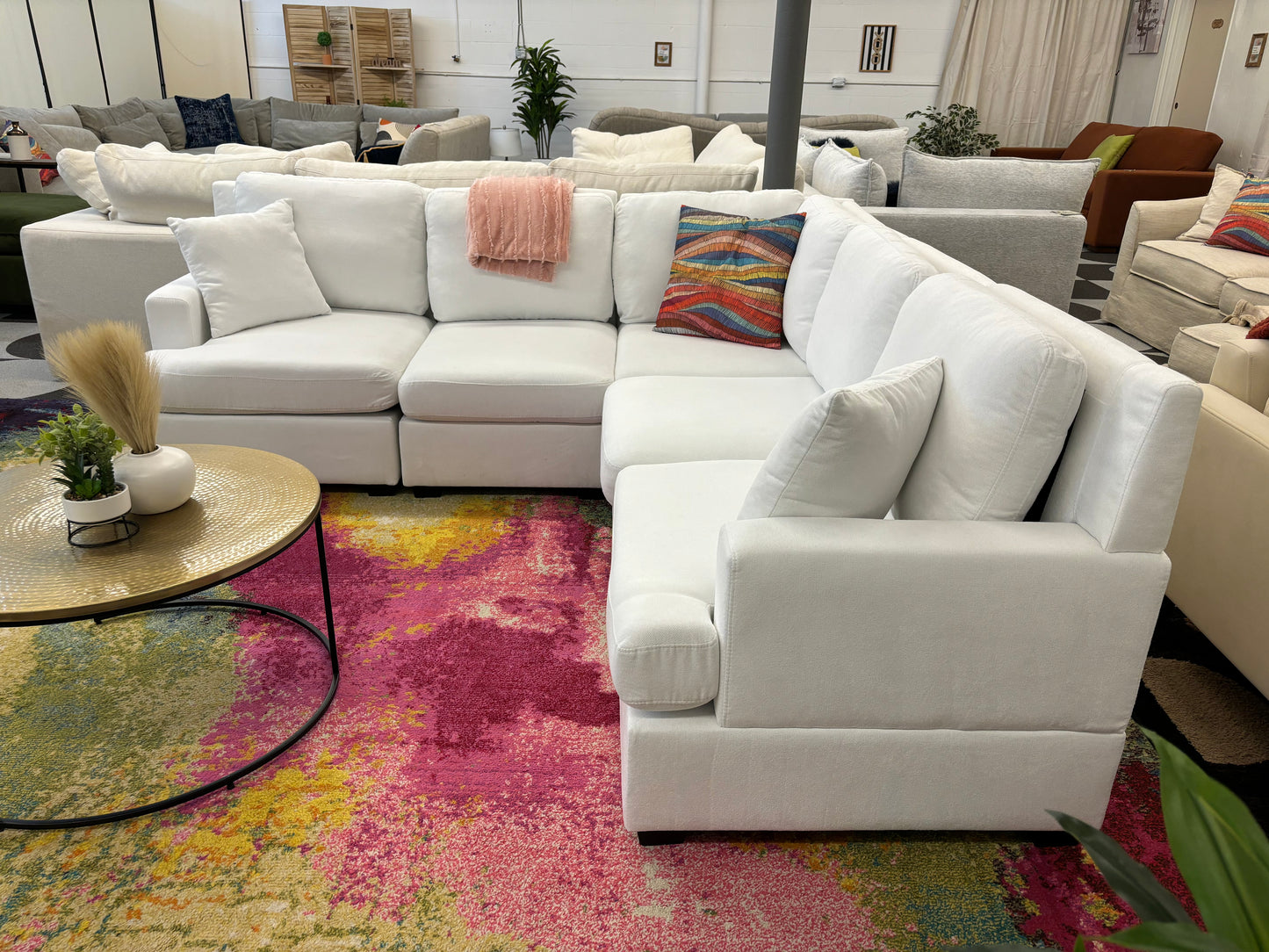 Ivory White Mini Modular Corner Sectional