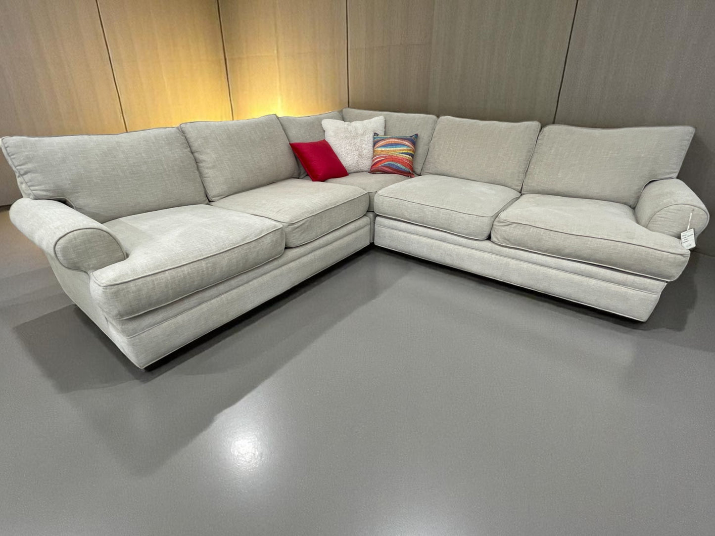 Beige Cindy Crawford L Shape Sectional