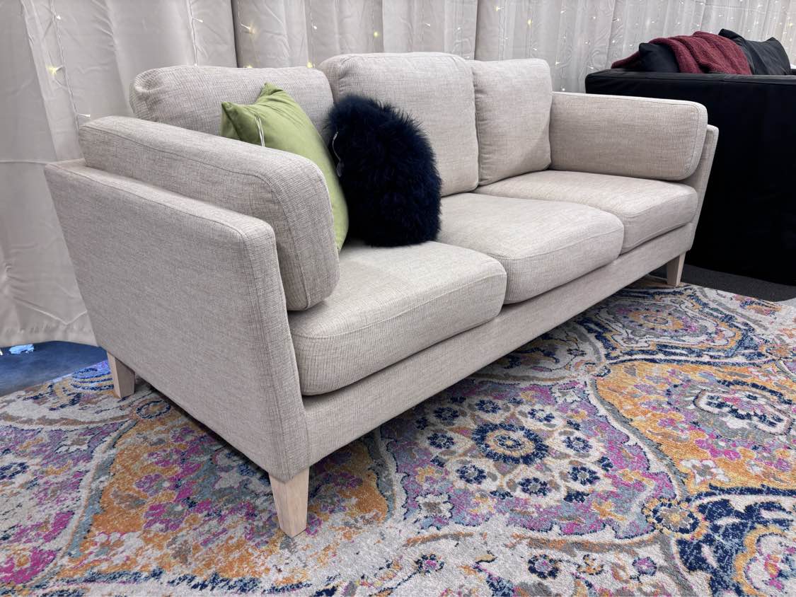 Oatmeal World Market Noelle Sofa - Reclaimed Elegance