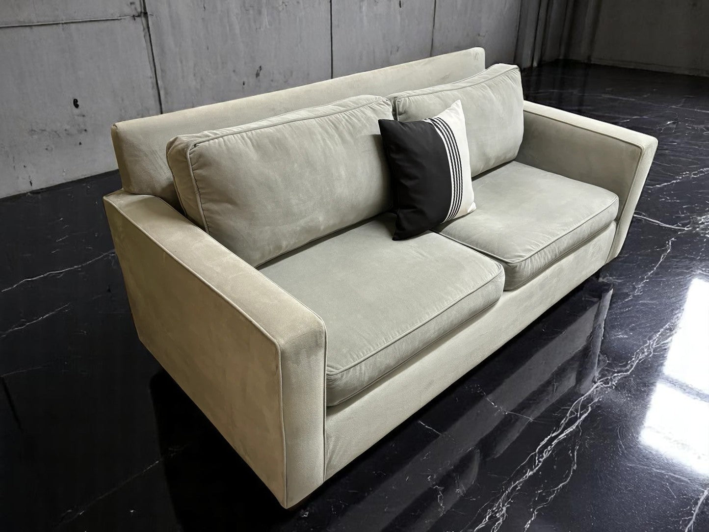 Light Grey Velvet West Elm Sofa
