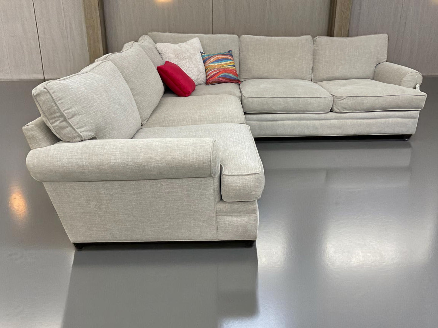 Beige Cindy Crawford L Shape Sectional