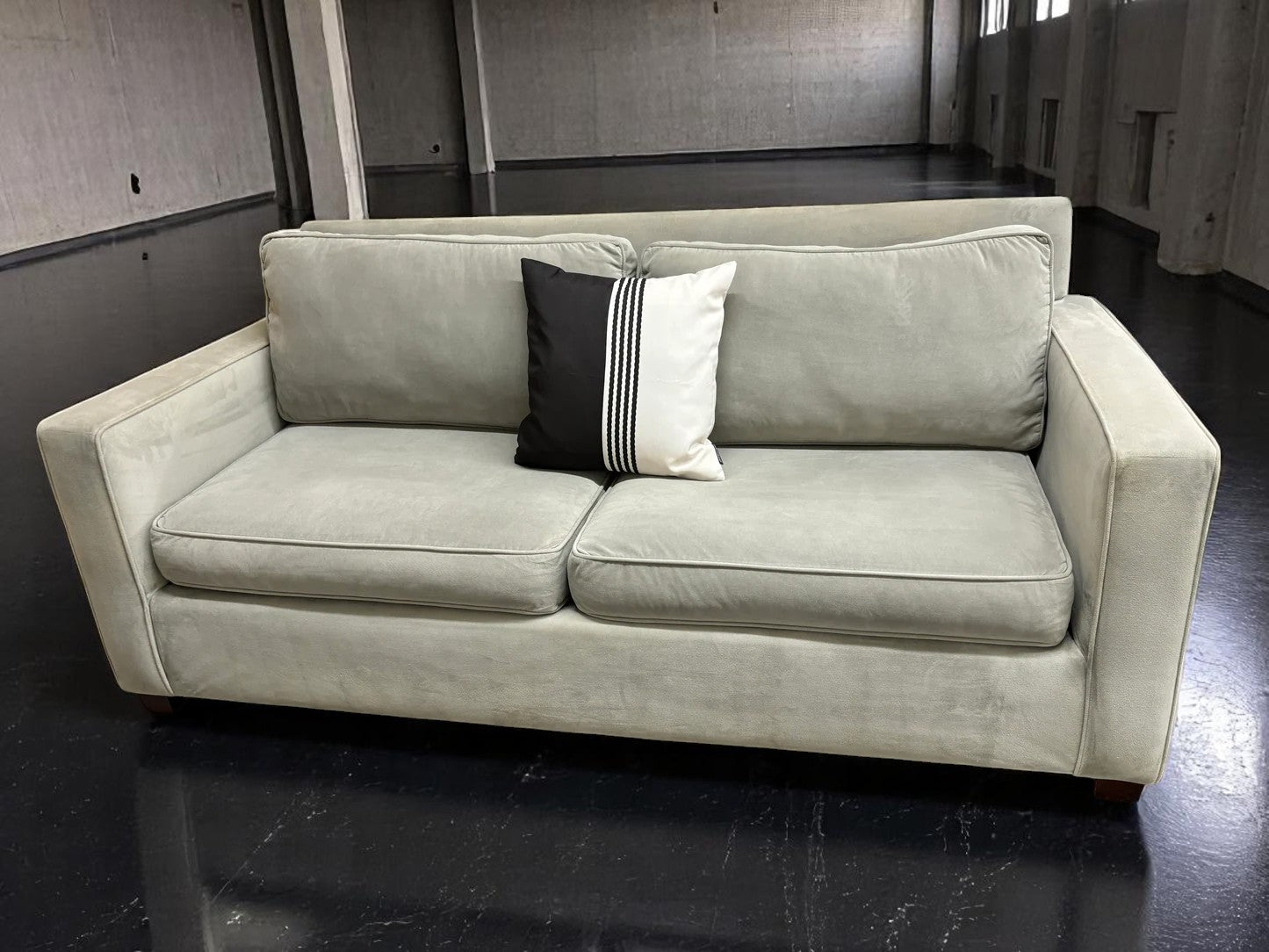 Light Grey Velvet West Elm Sofa
