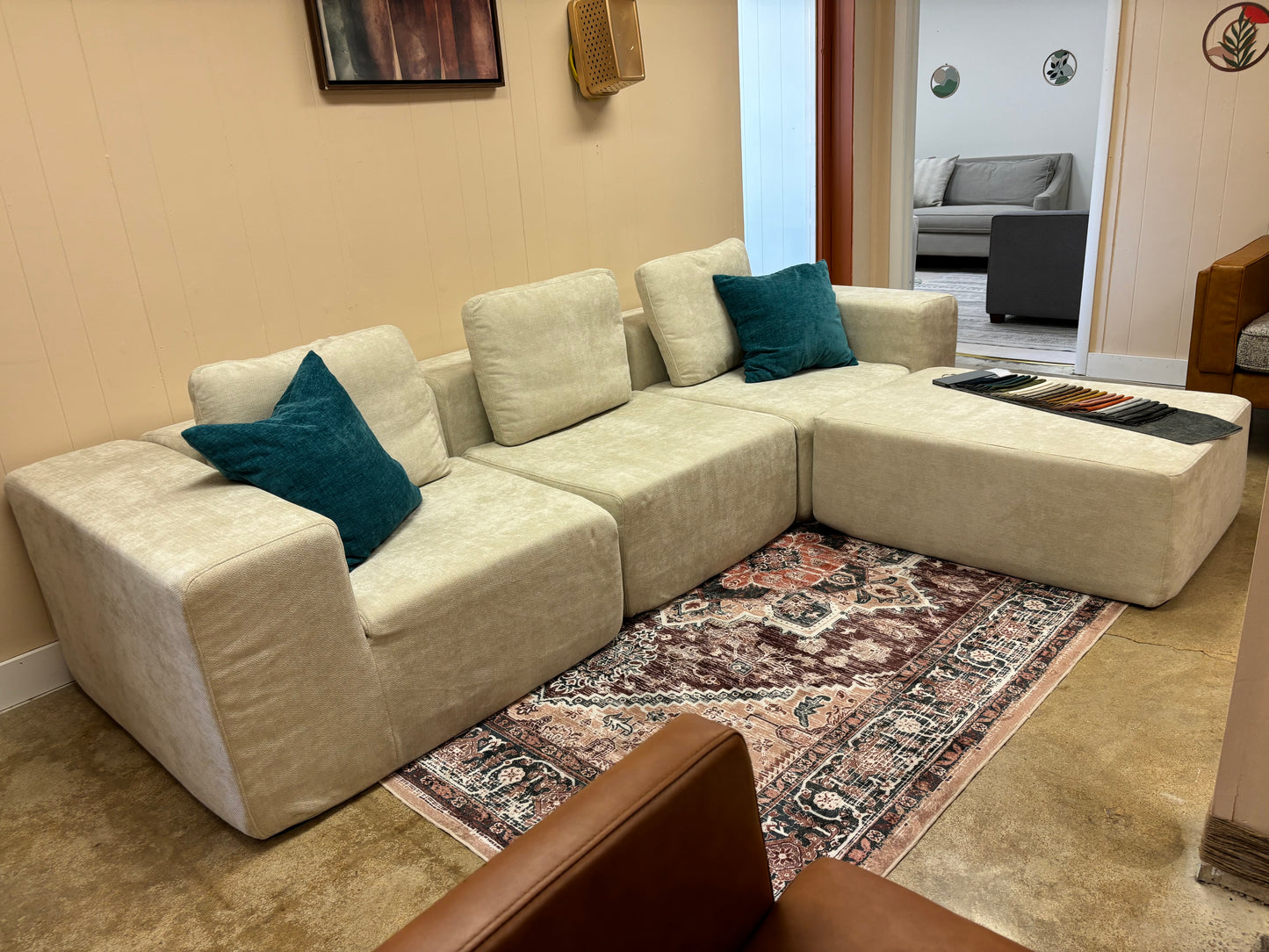 Puffer Couch Sofa + Ottoman