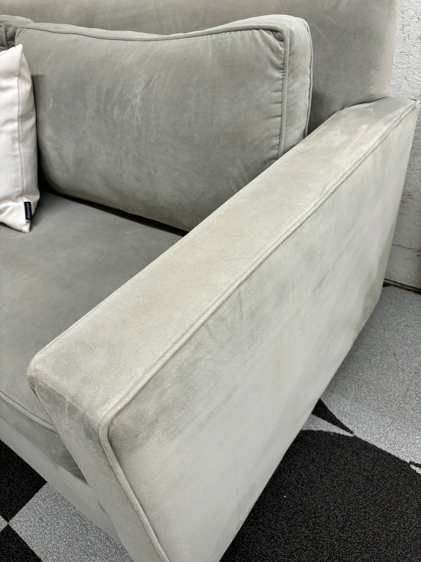Light Grey Velvet West Elm Sofa