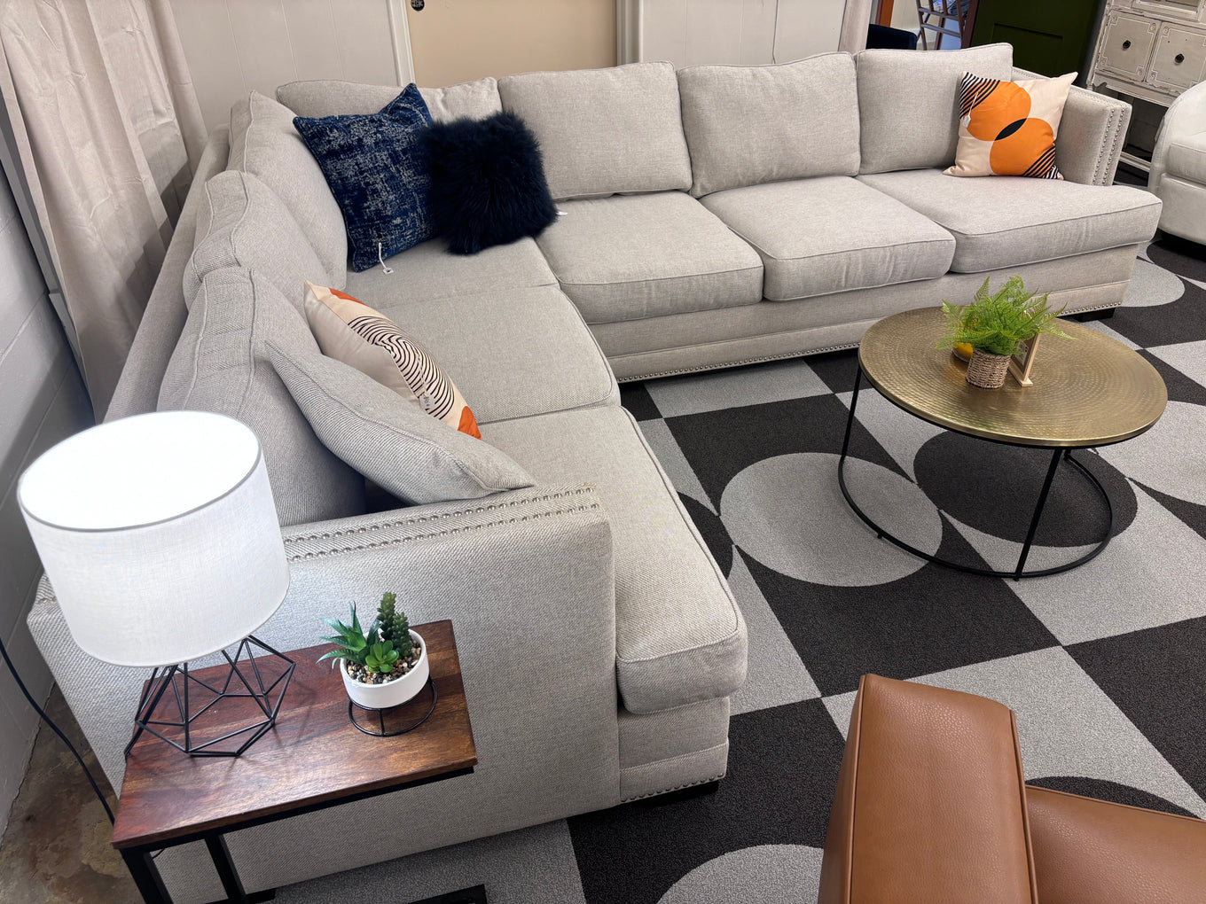 Chic Grey Cindy Crawford Corner Sectional
