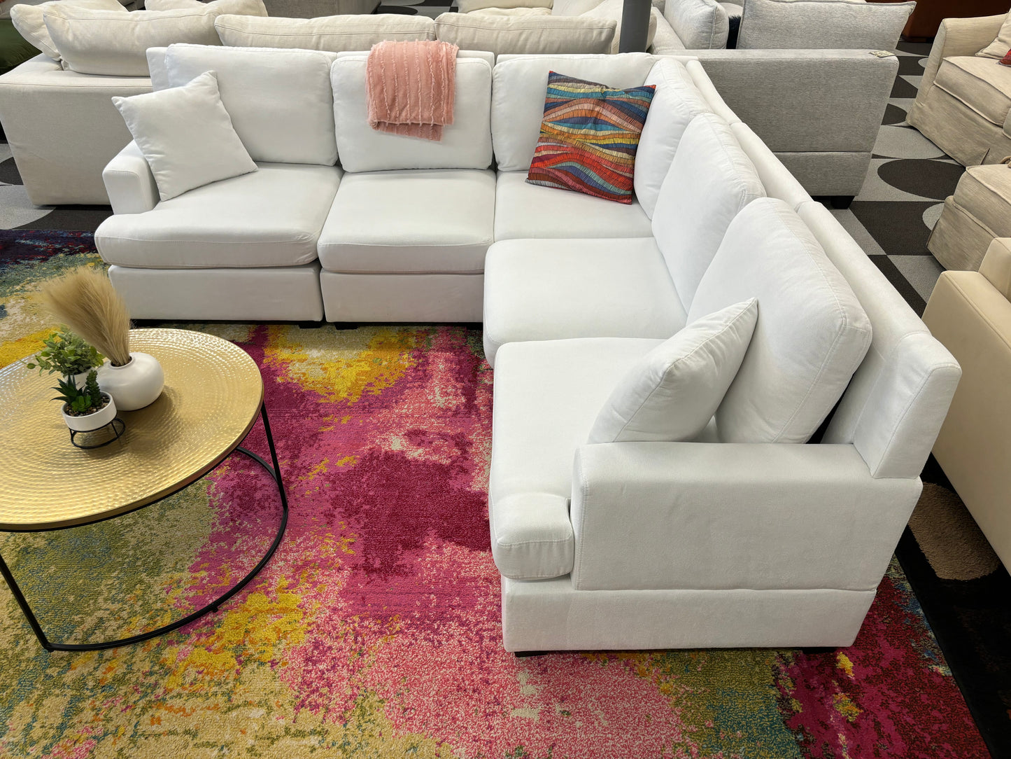 Ivory White Mini Modular Corner Sectional