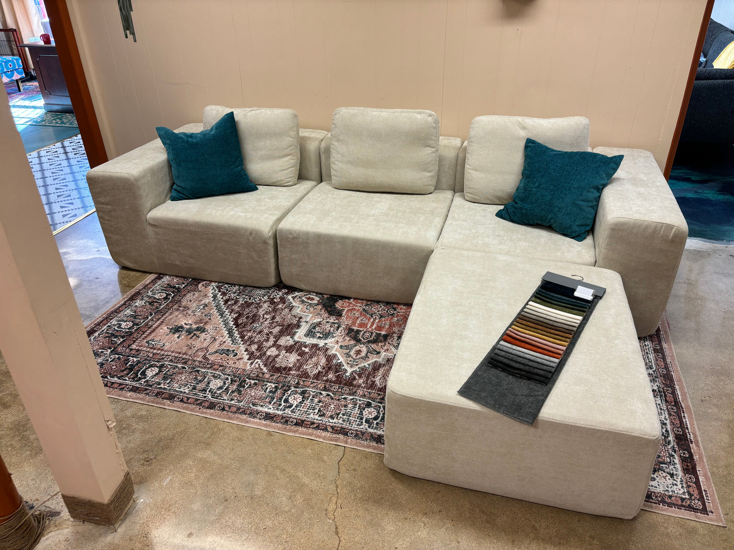 Puffer Couch Sofa + Ottoman