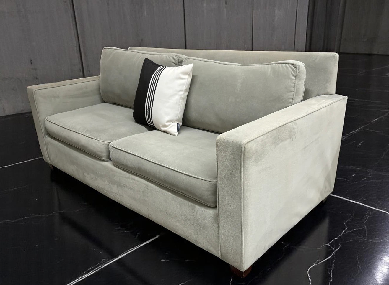 Light Grey Velvet West Elm Sofa
