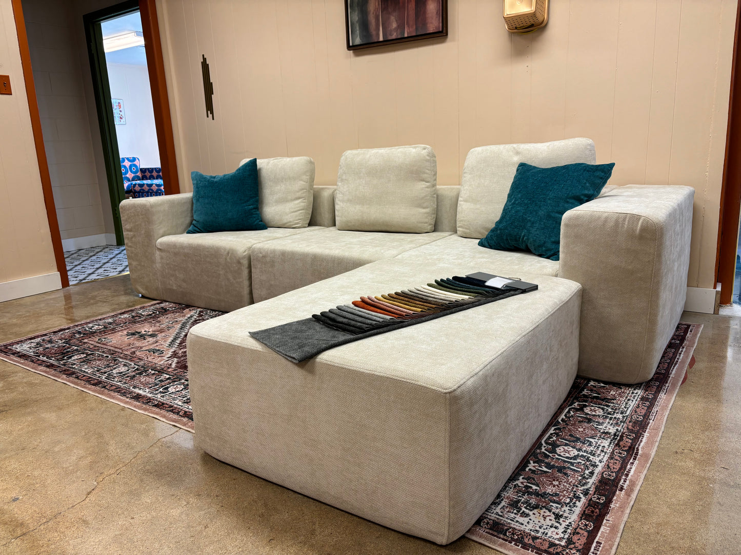 Puffer Couch Sofa + Ottoman