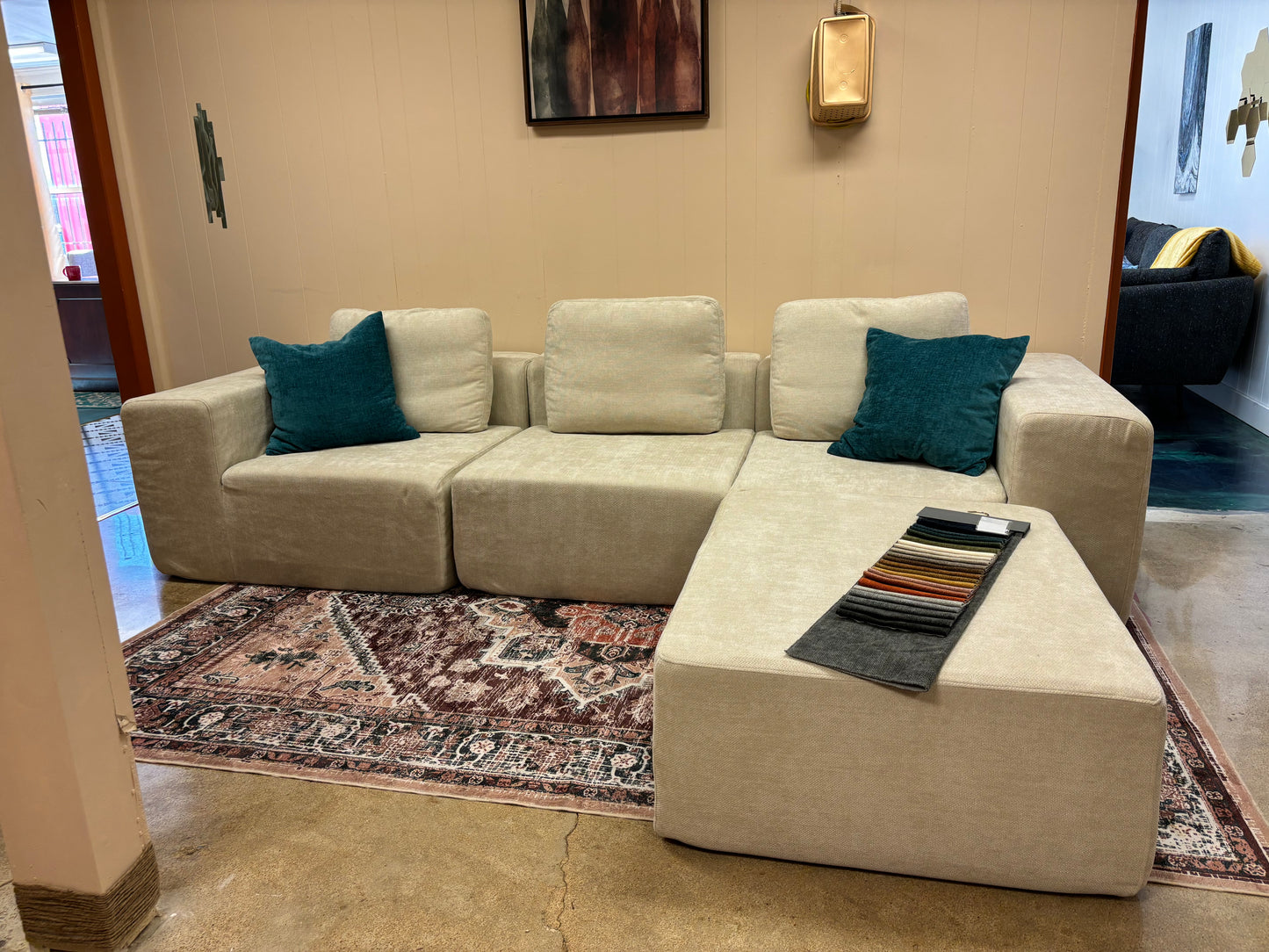 Puffer Couch Sofa + Ottoman
