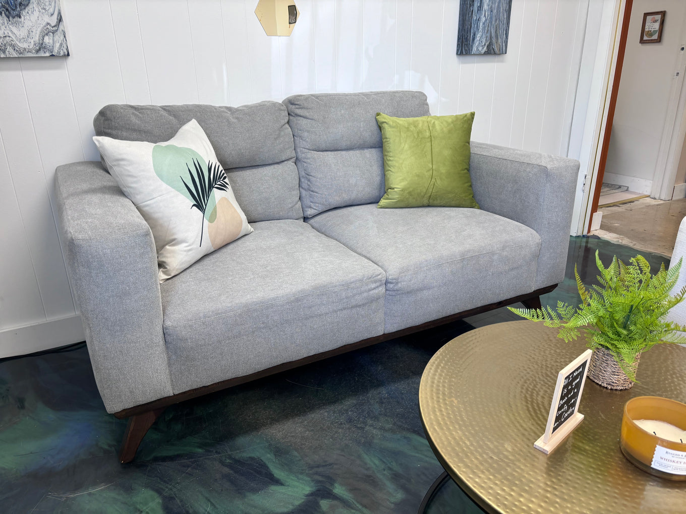 Light Grey Nero Lupo MCM Loveseat - Reclaimed Elegance