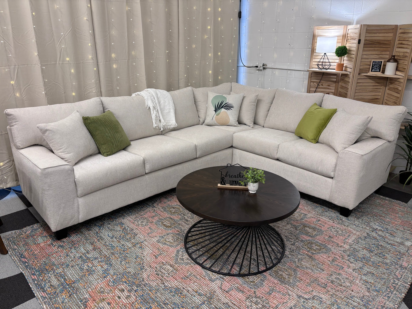 Cream Chenille Shelby Corner Sectional