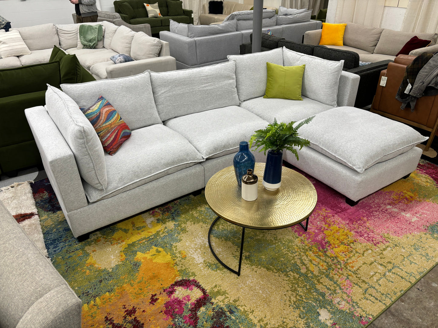 Pastel Grey SKY Modular Cloud Sofa + Ottoman