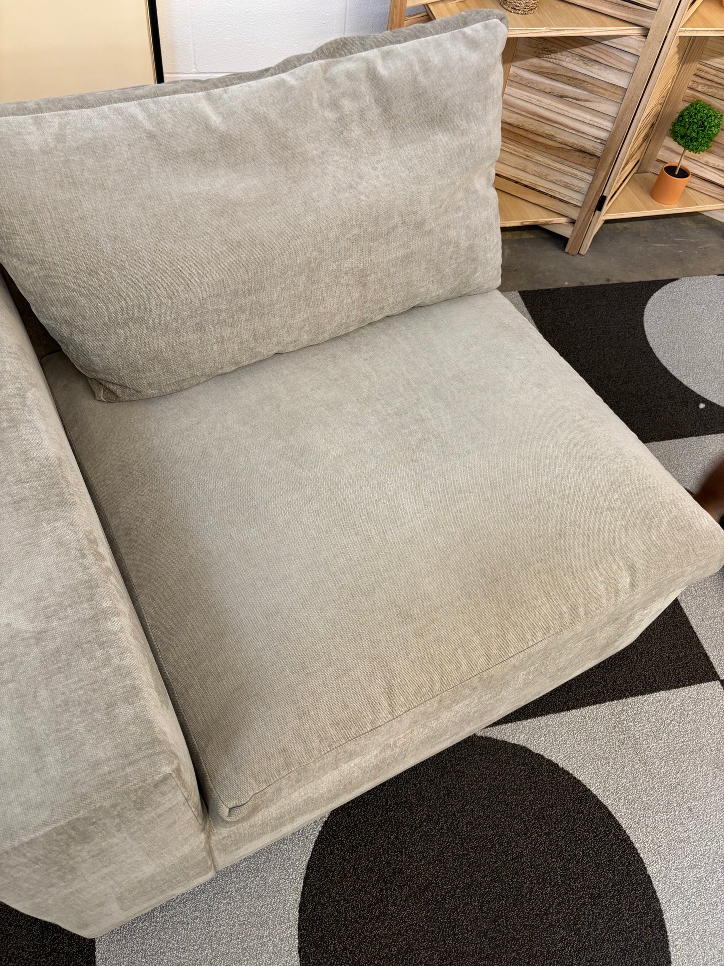 Pearl Grey Distressed Velvet West Elm Harmony U-Shape Sectional