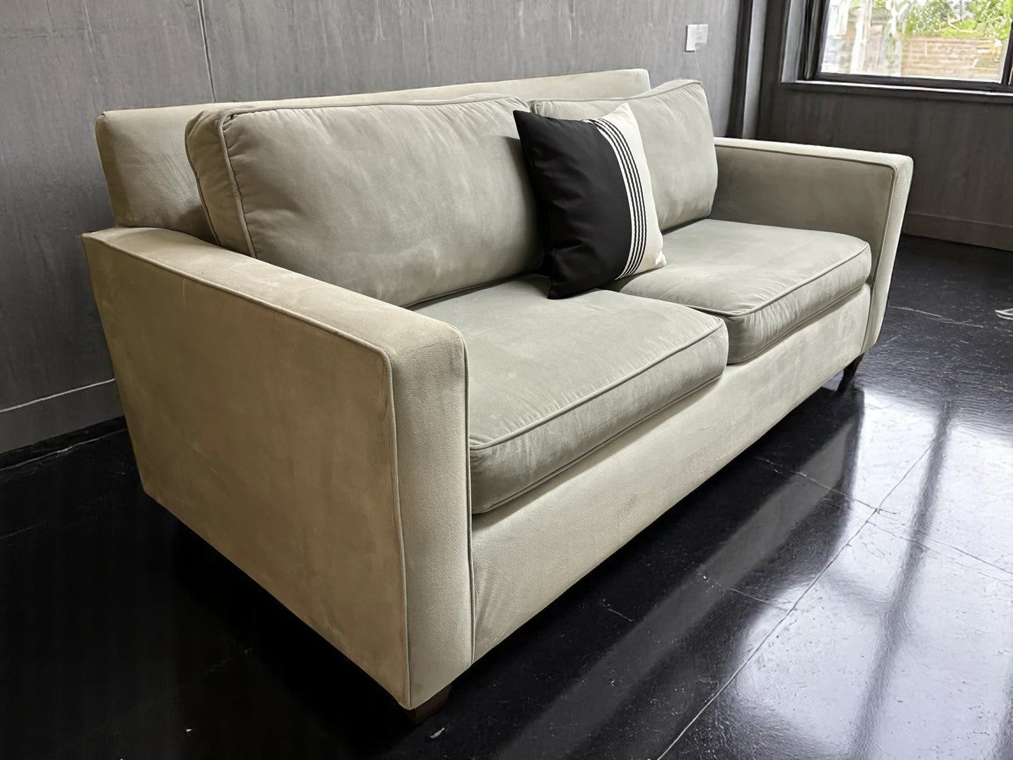 Light Grey Velvet West Elm Sofa