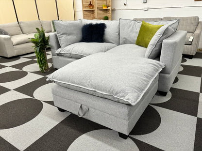 Mist Grey SKY 2.0 Modular 2 Seater Sofa + Storage Ottoman