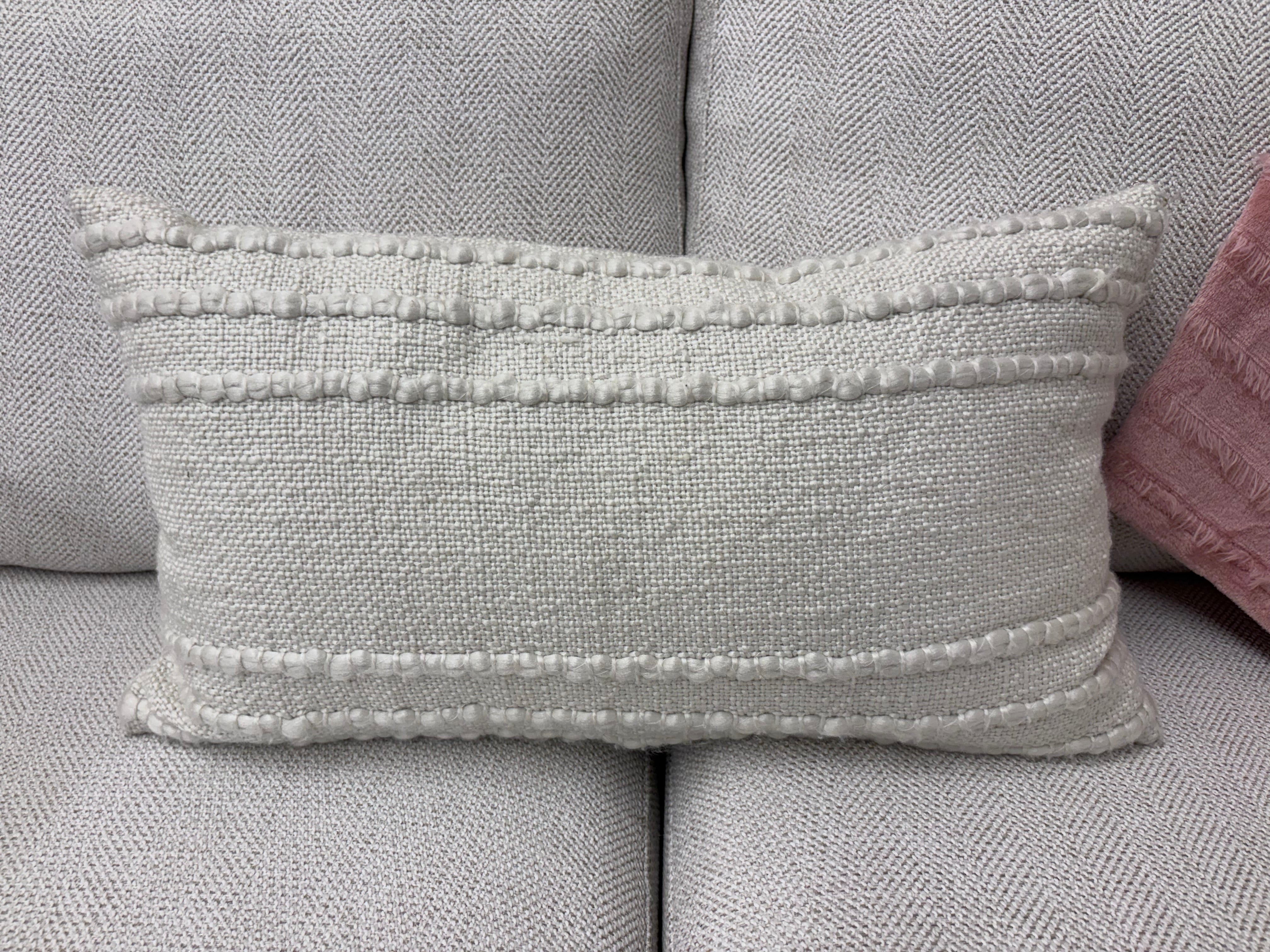 Cream Rectangle Patterned Pillow - Reclaimed Elegance