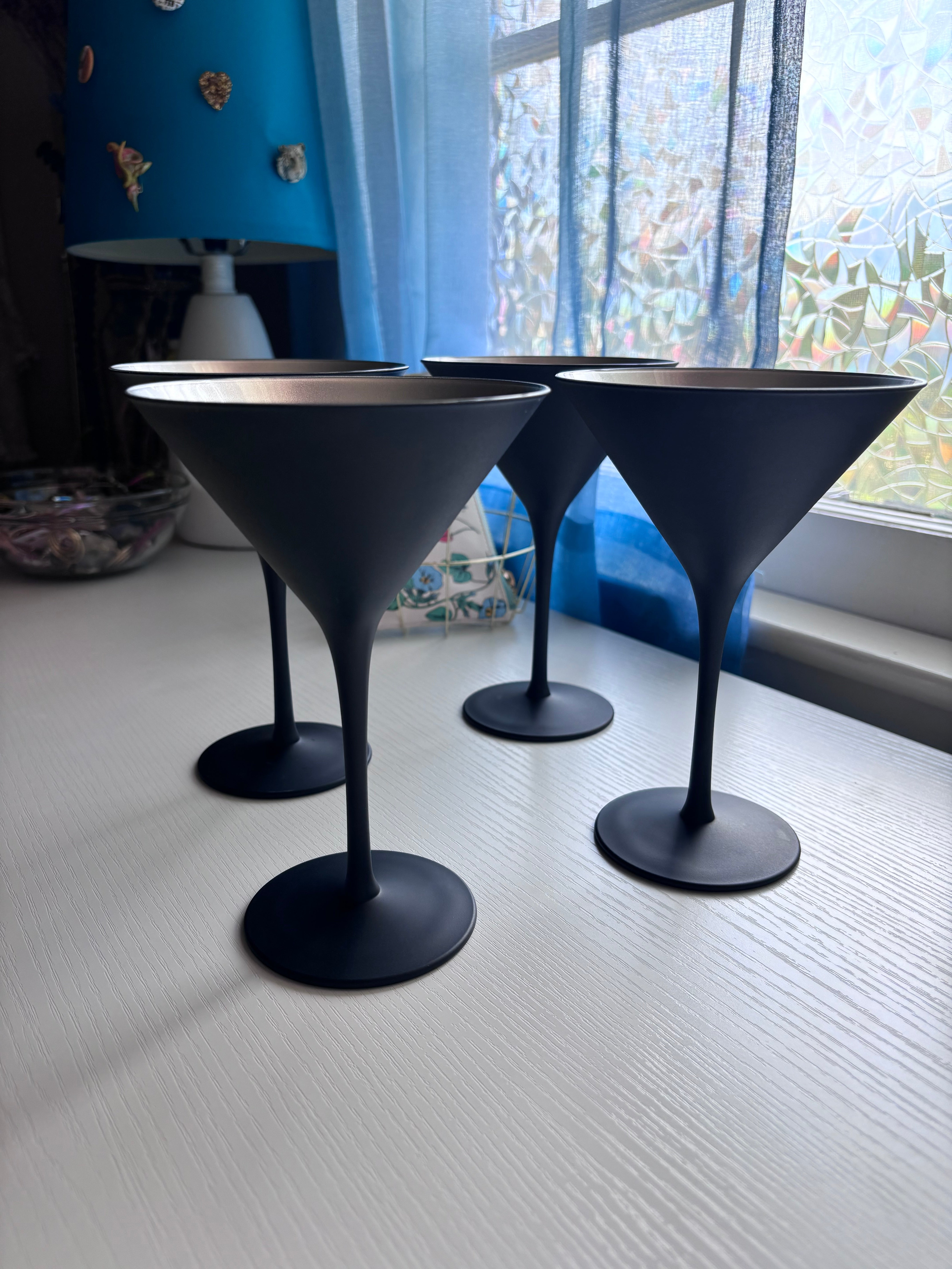 Black & Silver Metal Matte Martini Set