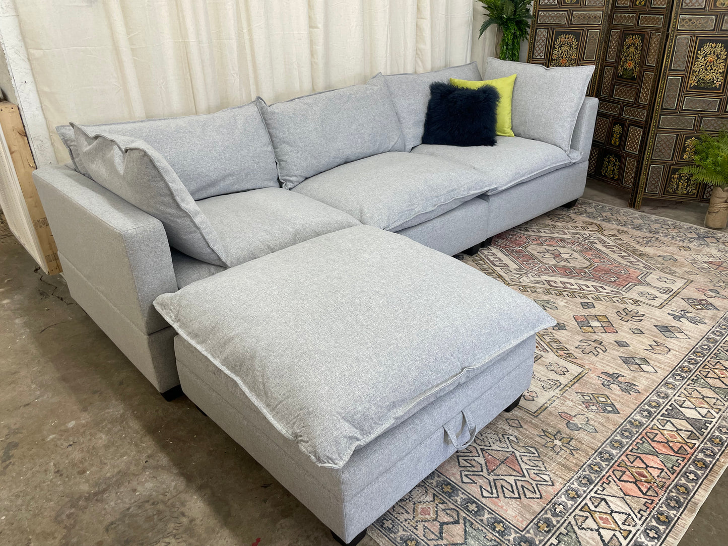 Mist Grey SKY 2.0 Modular Sofa + Storage Ottoman