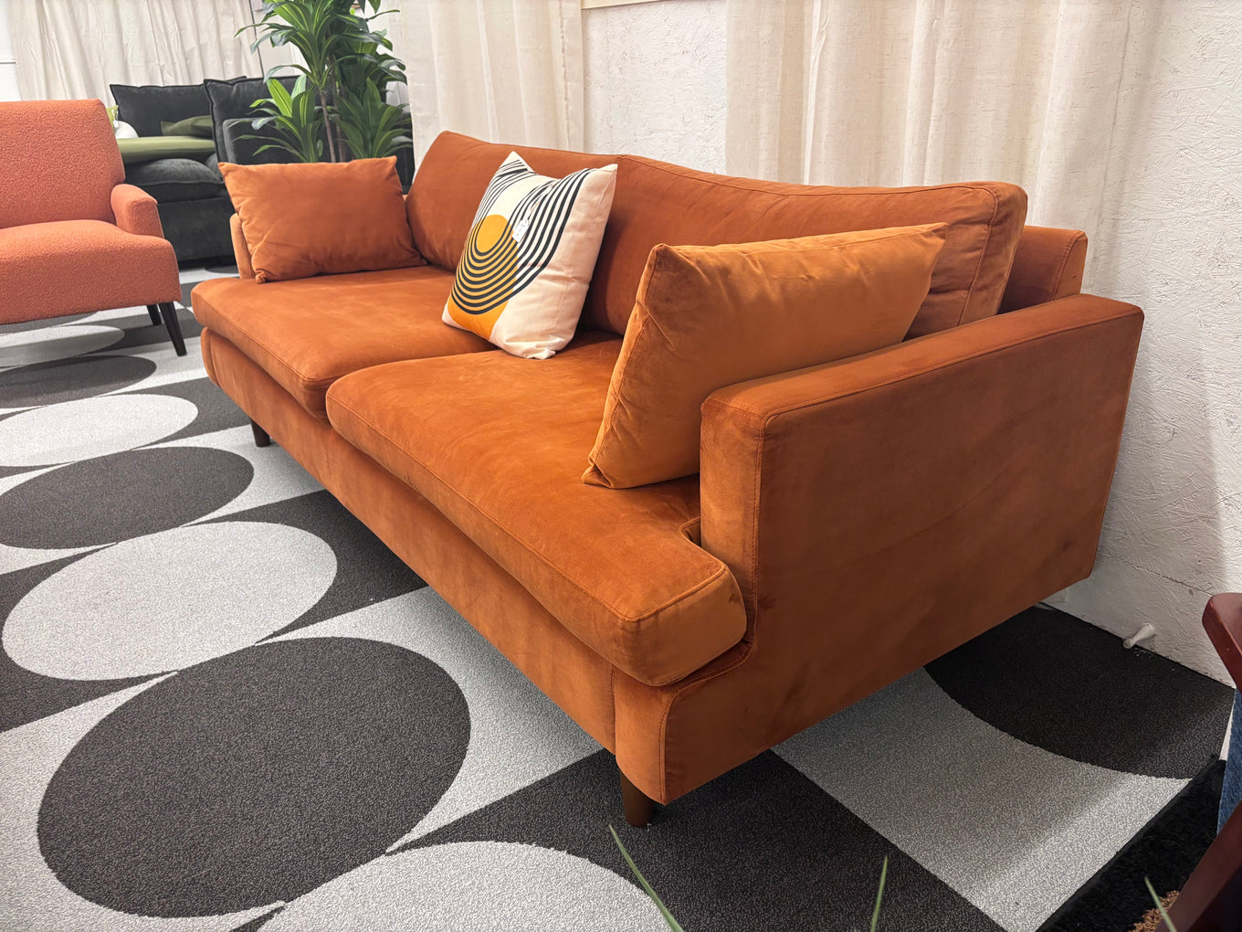 Rust Velvet All Modern Laguna Sofa