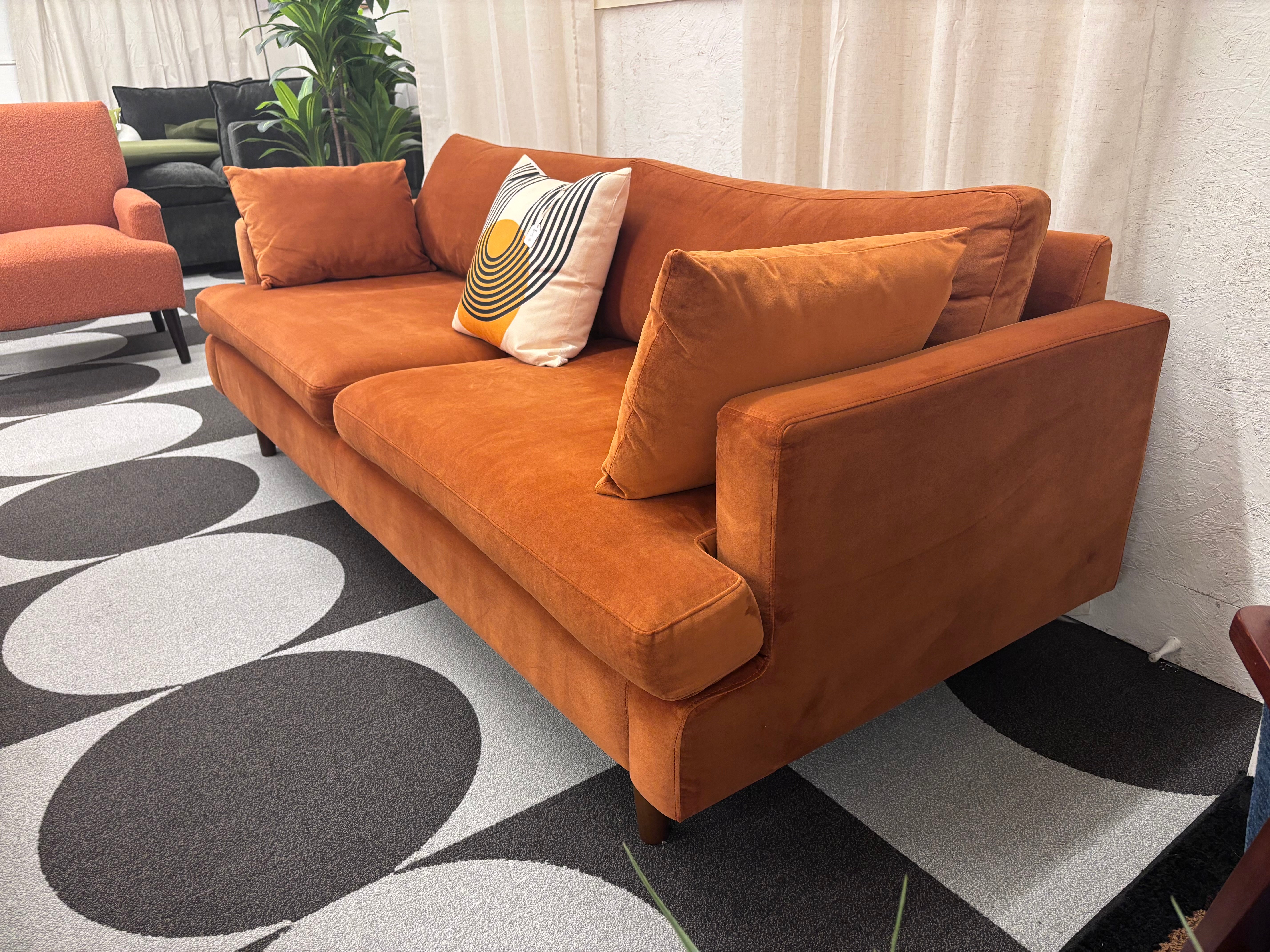Rust Velvet All Modern Laguna Sofa