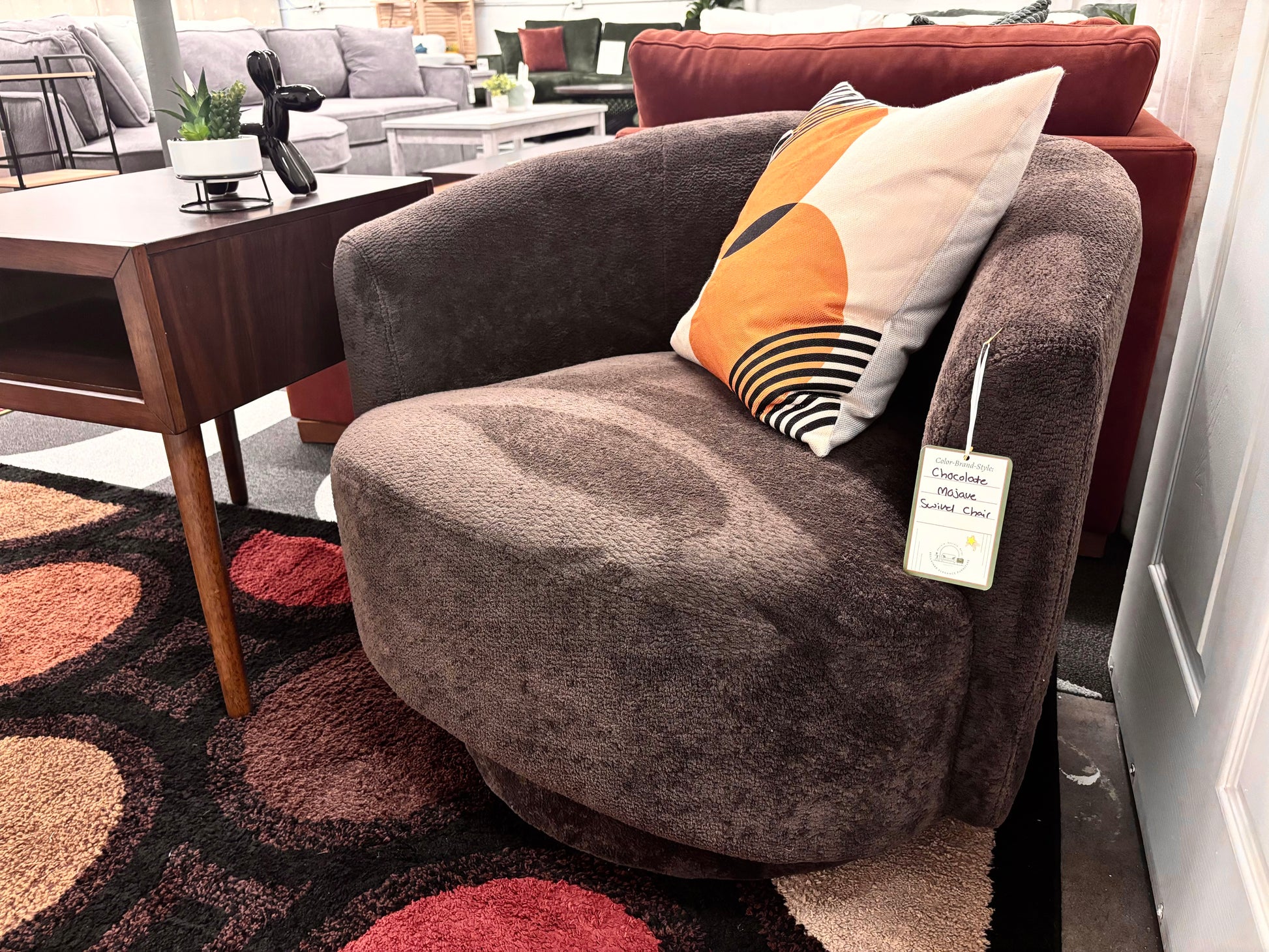 Chocolate Mojave Swivel Chair - Reclaimed Elegance