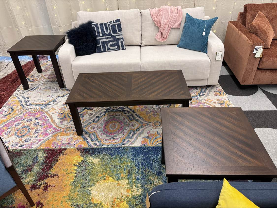 Farmhouse Walnut Jax Coffee & End Table Set - Reclaimed Elegance