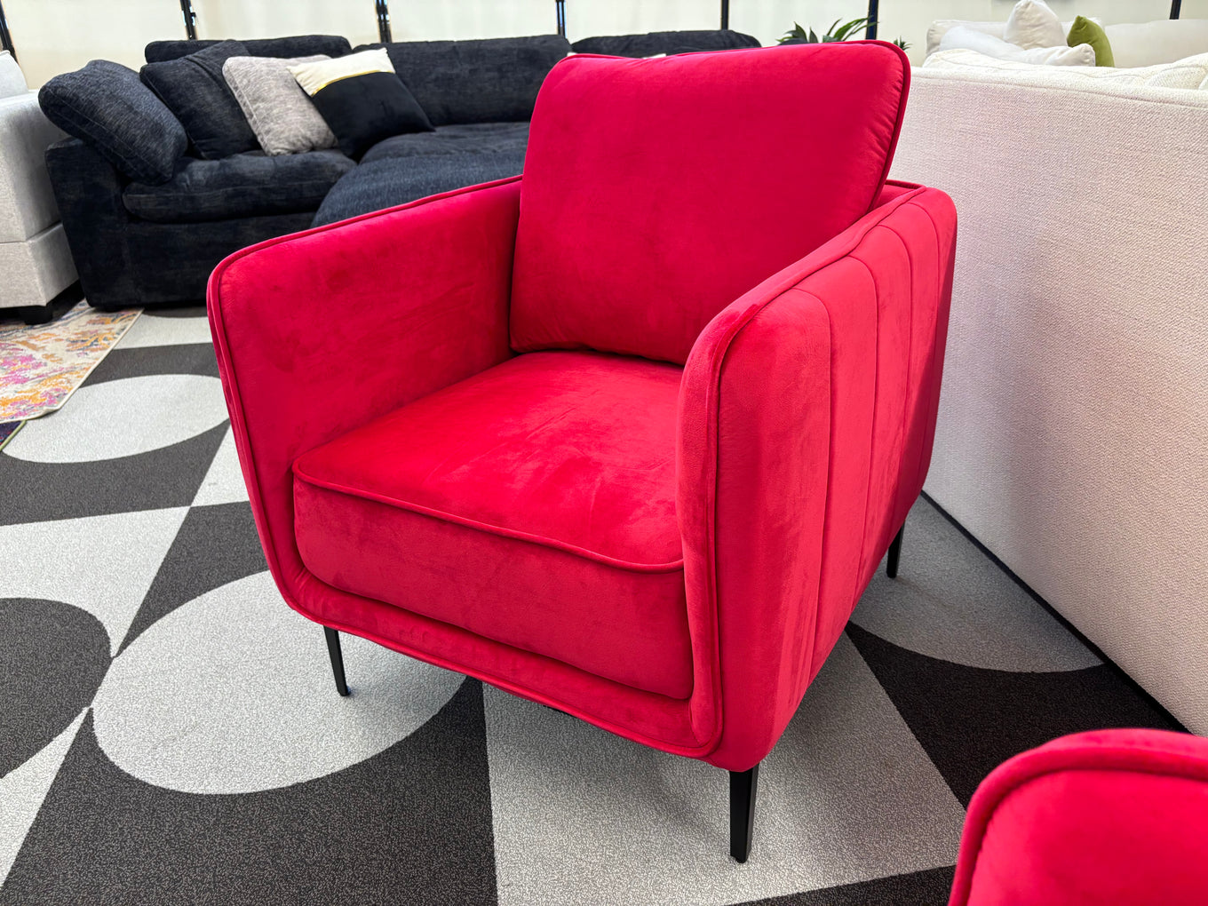 Red Velvet Rae Armchair