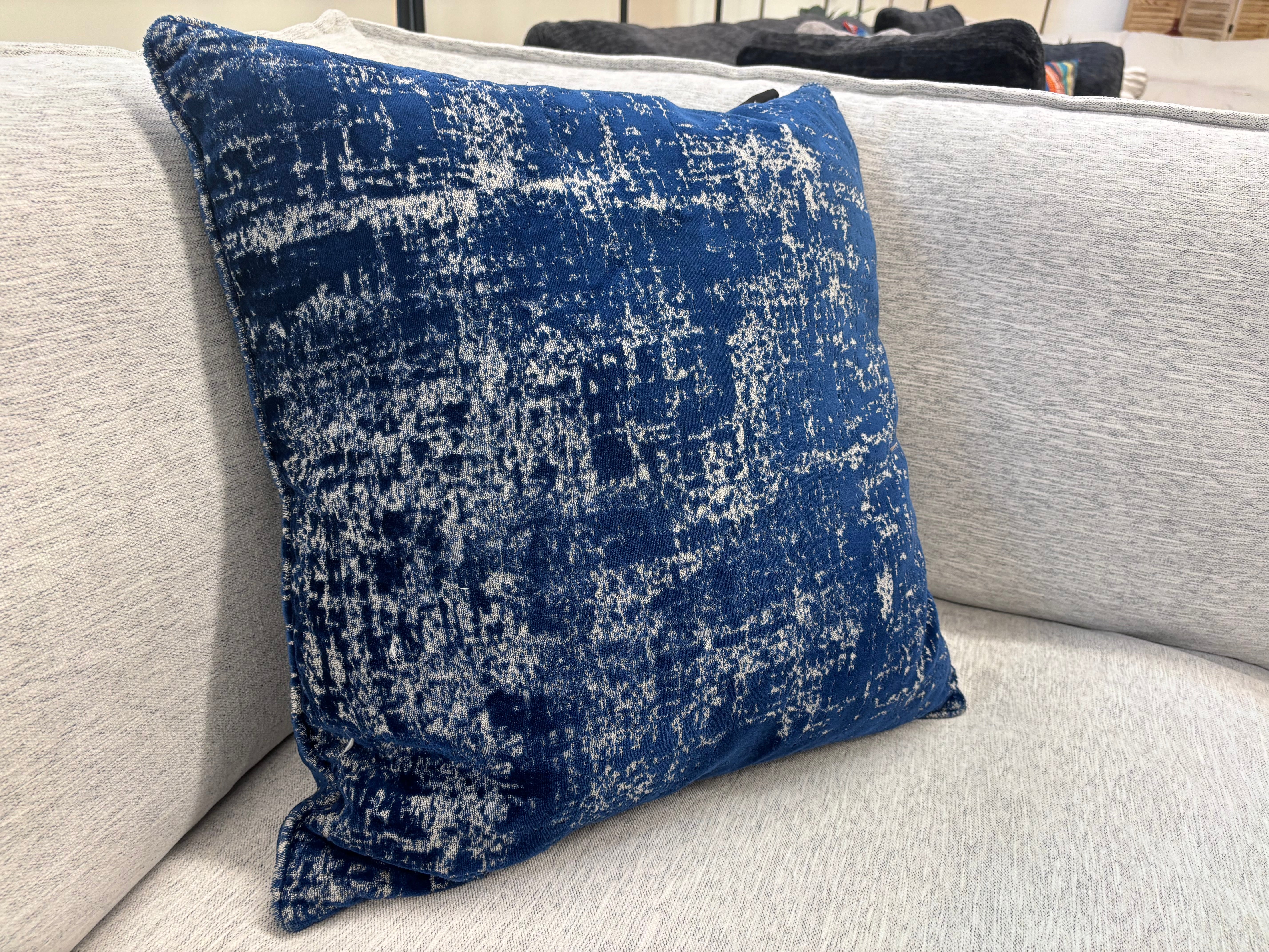Crushed blue Velvet Pillow