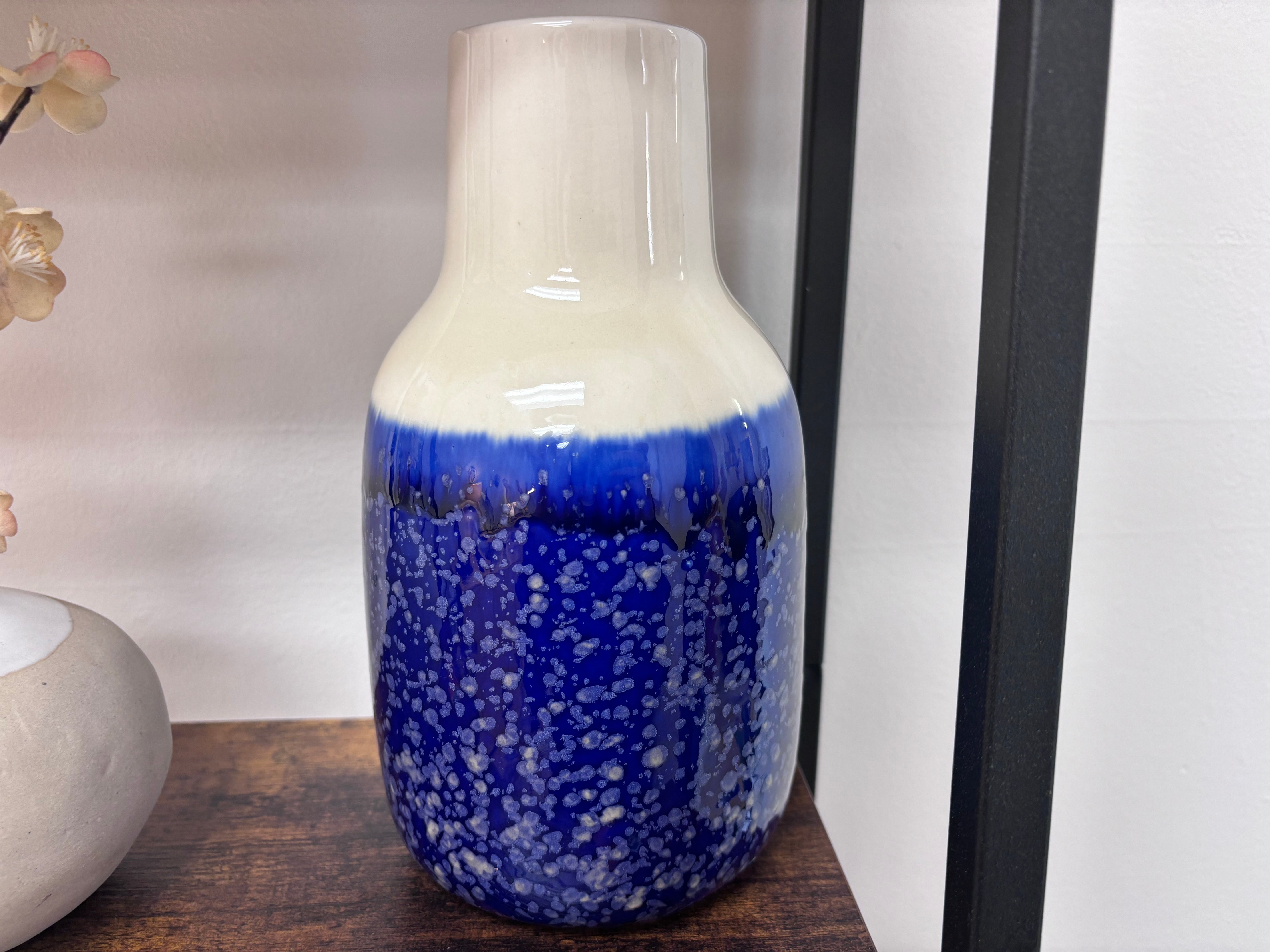 Royal Blue Dipped Vase - Reclaimed Elegance
