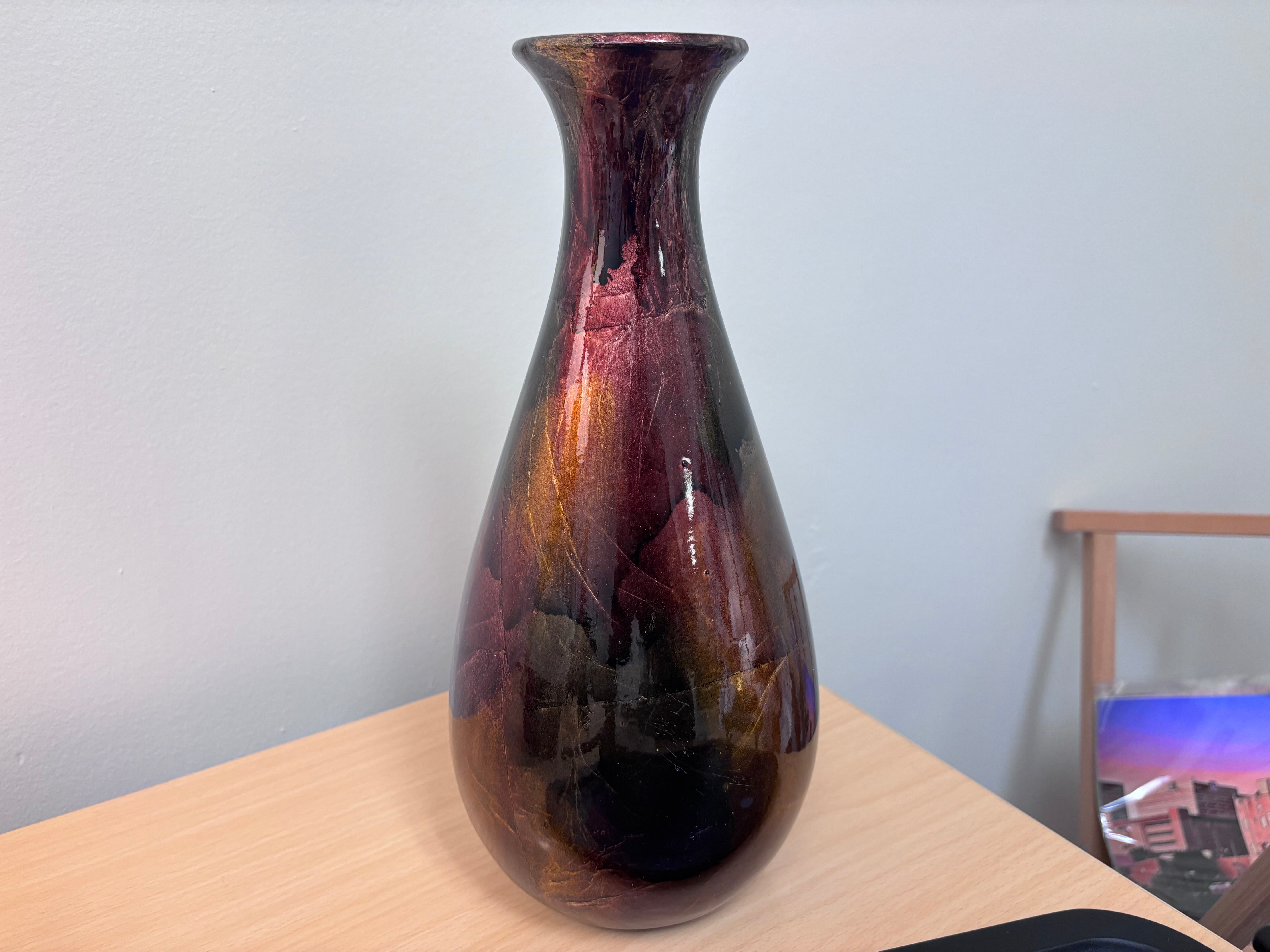 Deep Jewel Toned Large Vase - Reclaimed Elegance