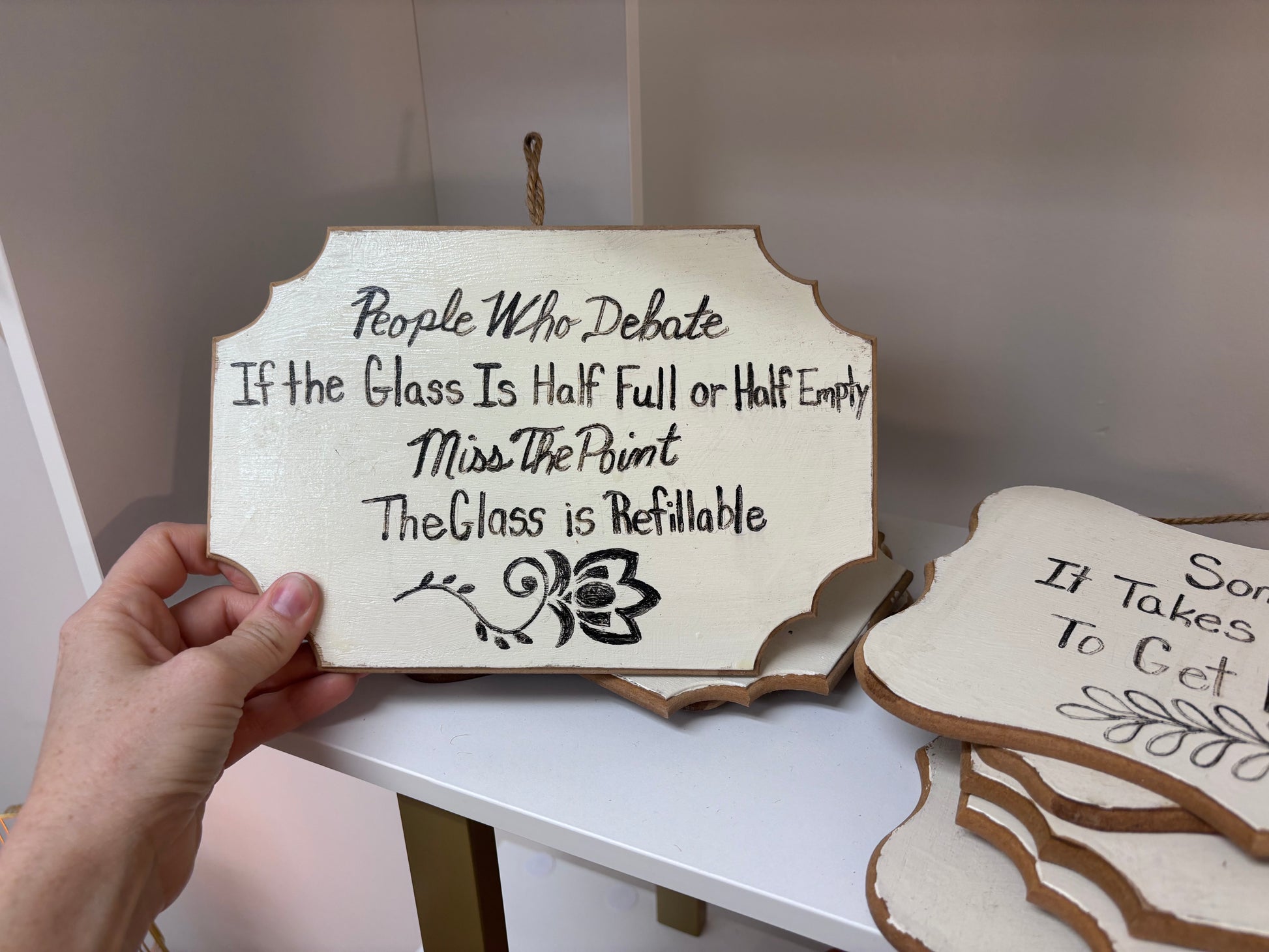 Assorted Small Hang Up Signs - Reclaimed Elegance