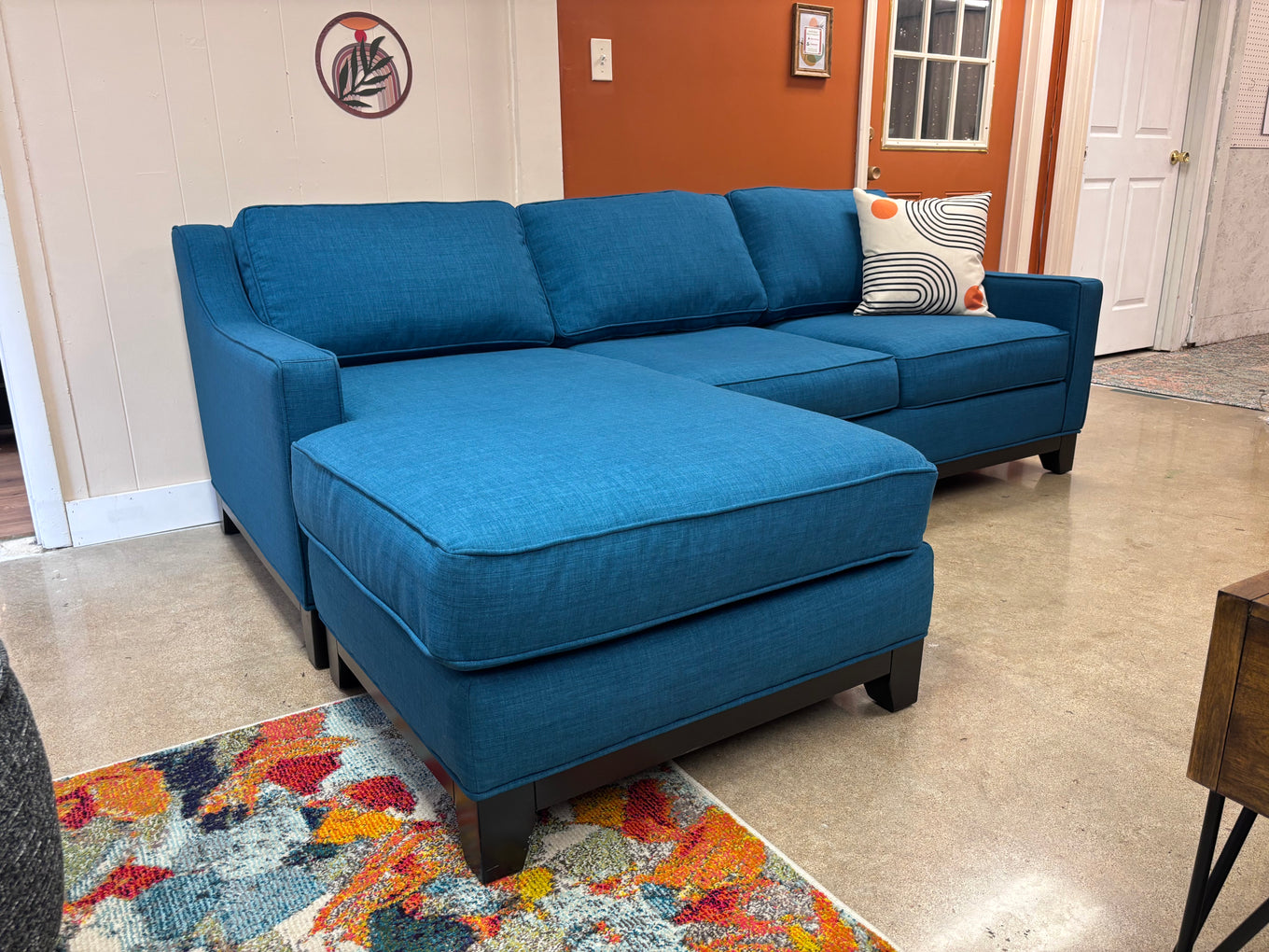 Teal Jonathan Lewis Macy's Reversible Chaise Sectional