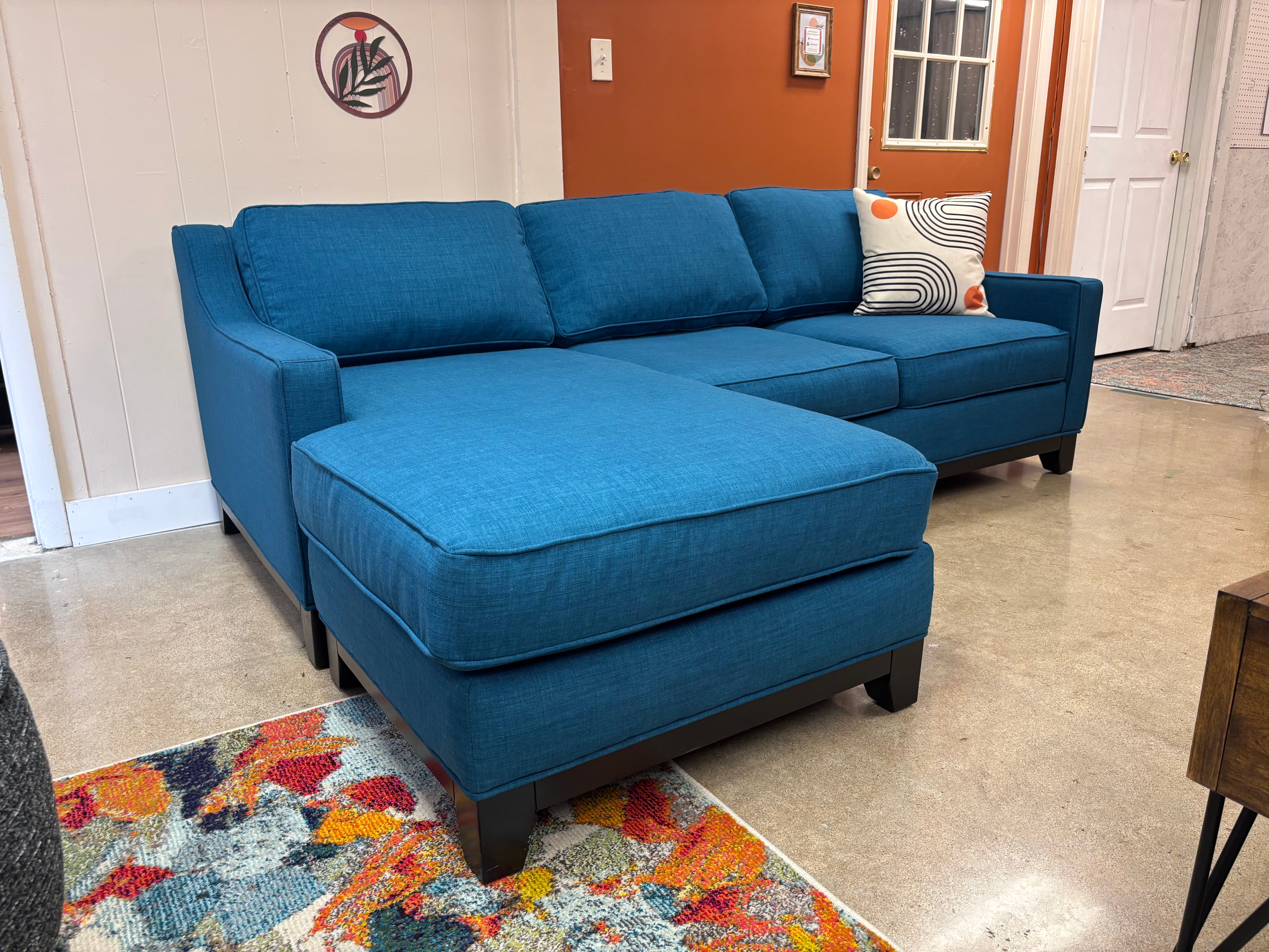 Teal Jonathan Lewis Macy's Reversible Chaise Sectional