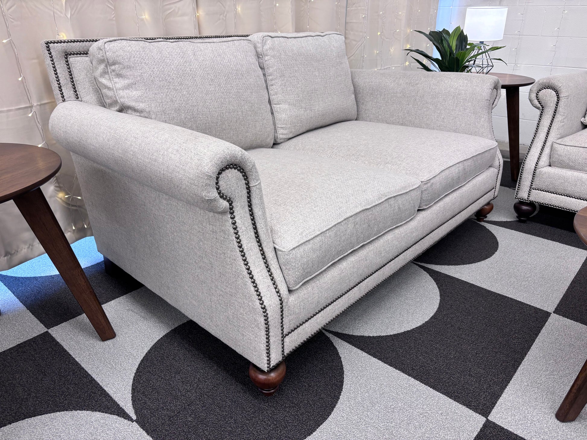 Light Grey Bernhardt Sofa + Loveseat Set - Reclaimed Elegance