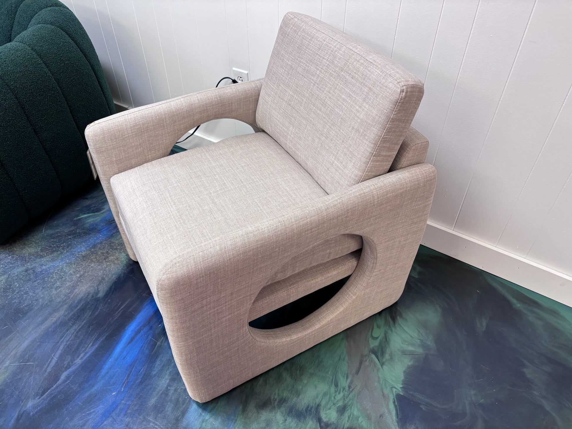 Sandstone Modern Retro Chair - Reclaimed Elegance
