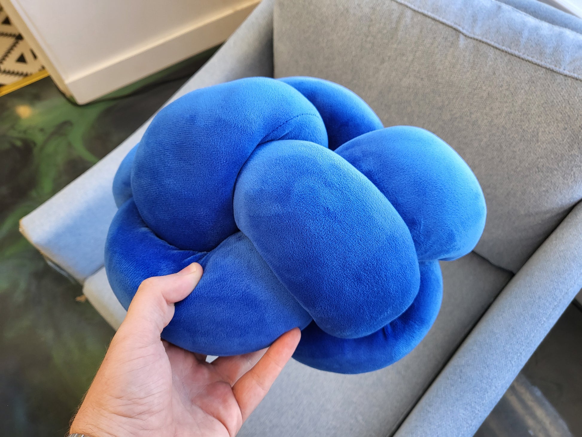 Cobalt Knot Throw Pillow - Reclaimed Elegance