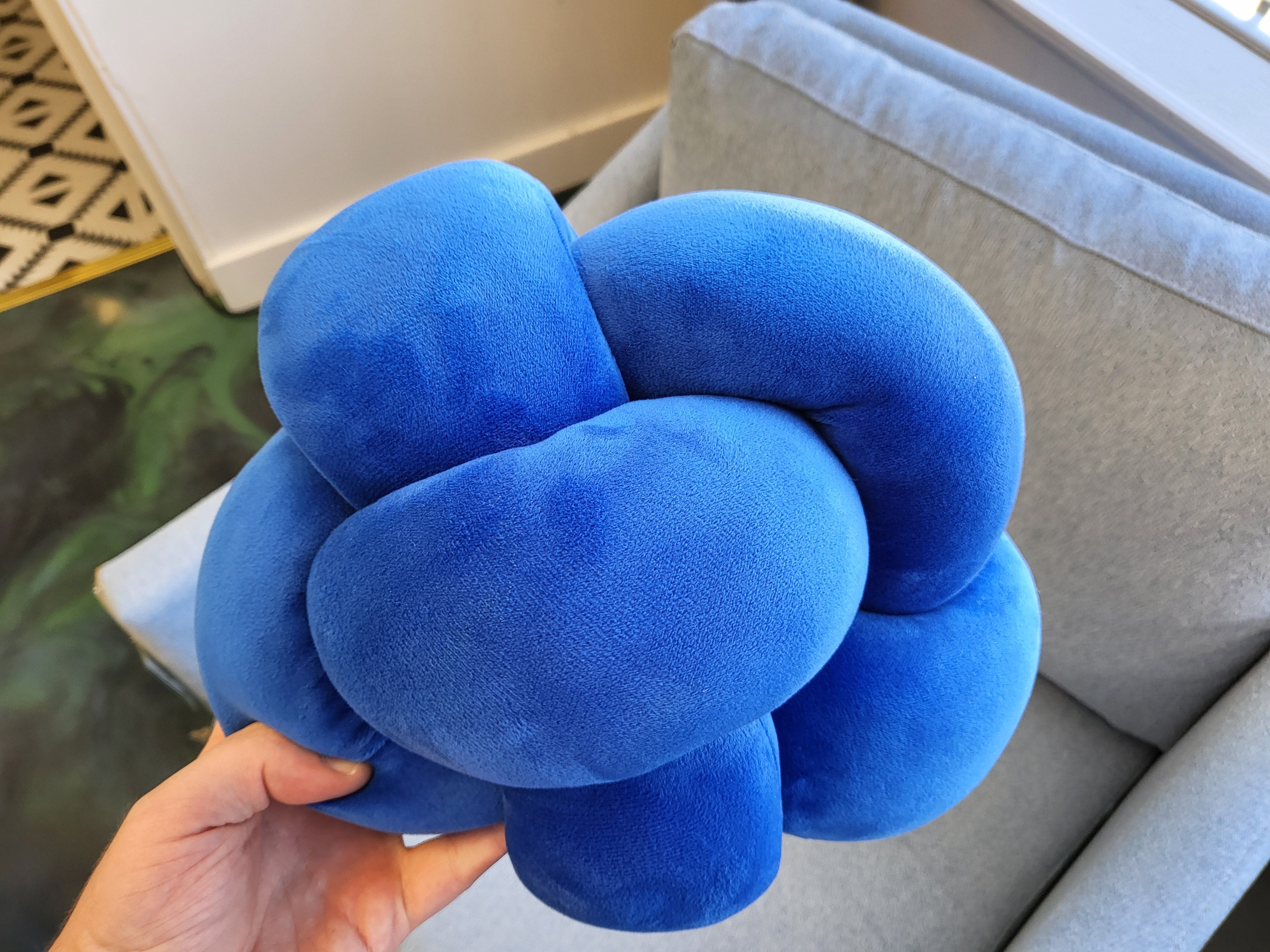 Cobalt Knot Throw Pillow - Reclaimed Elegance
