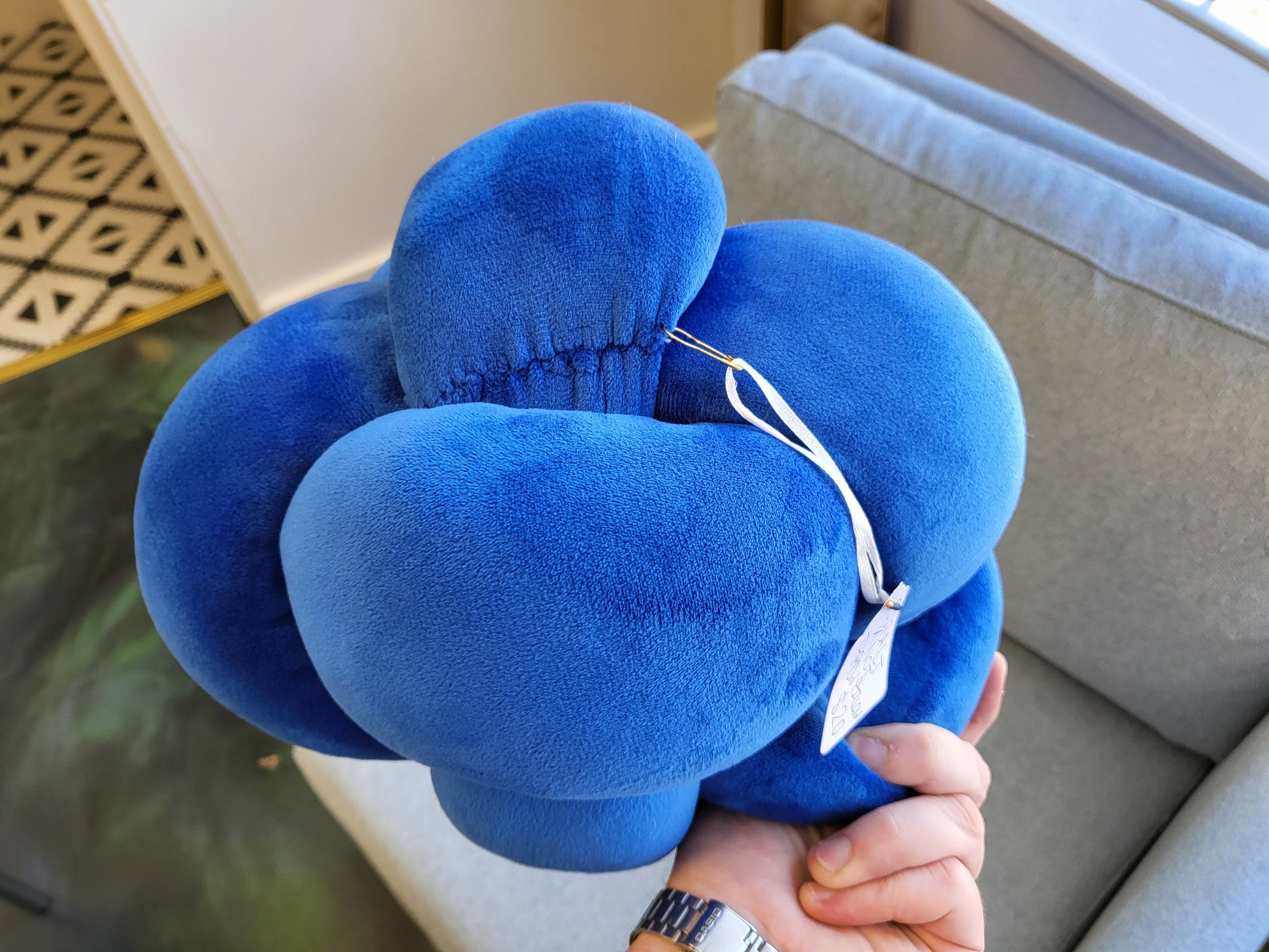 Cobalt Knot Throw Pillow - Reclaimed Elegance