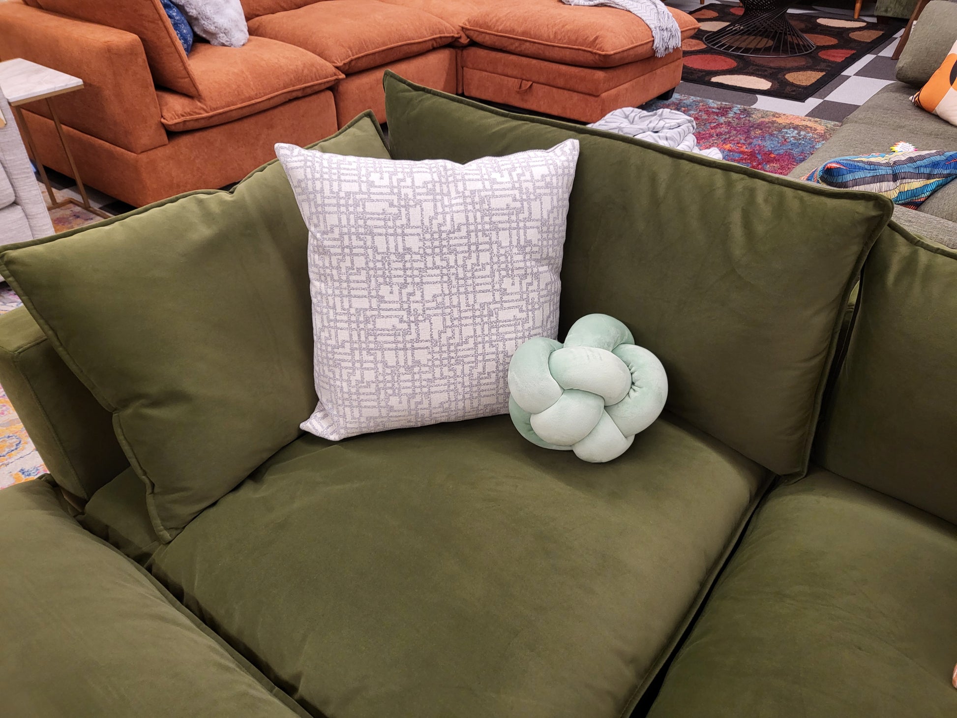 Mint Knot Throw Pillow - Reclaimed Elegance
