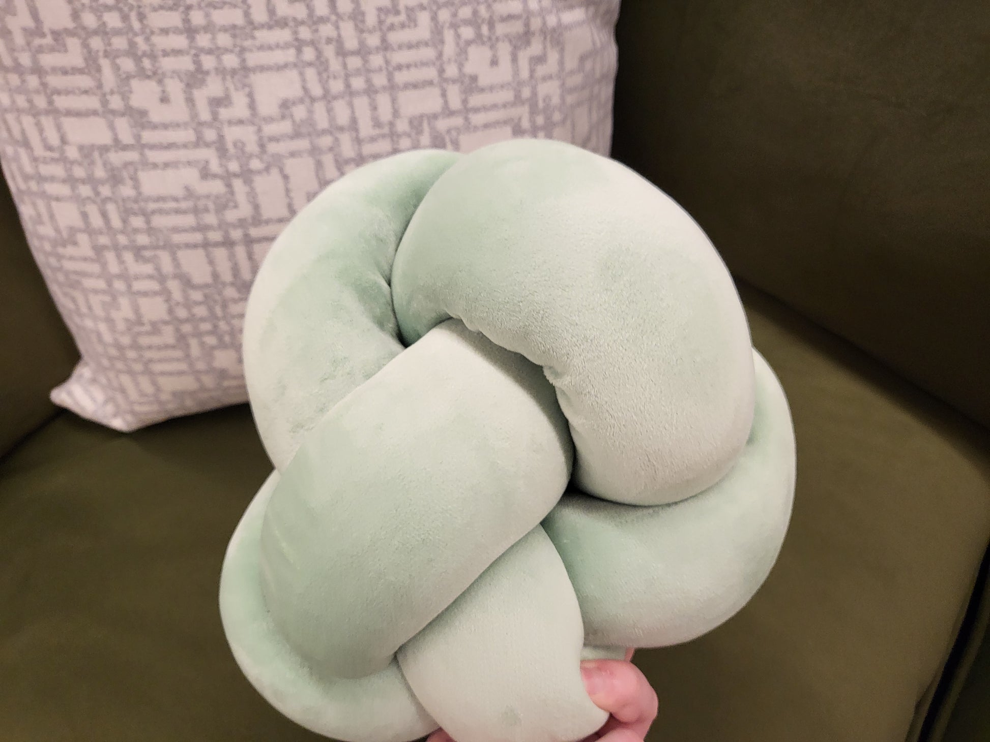 Mint Knot Throw Pillow - Reclaimed Elegance