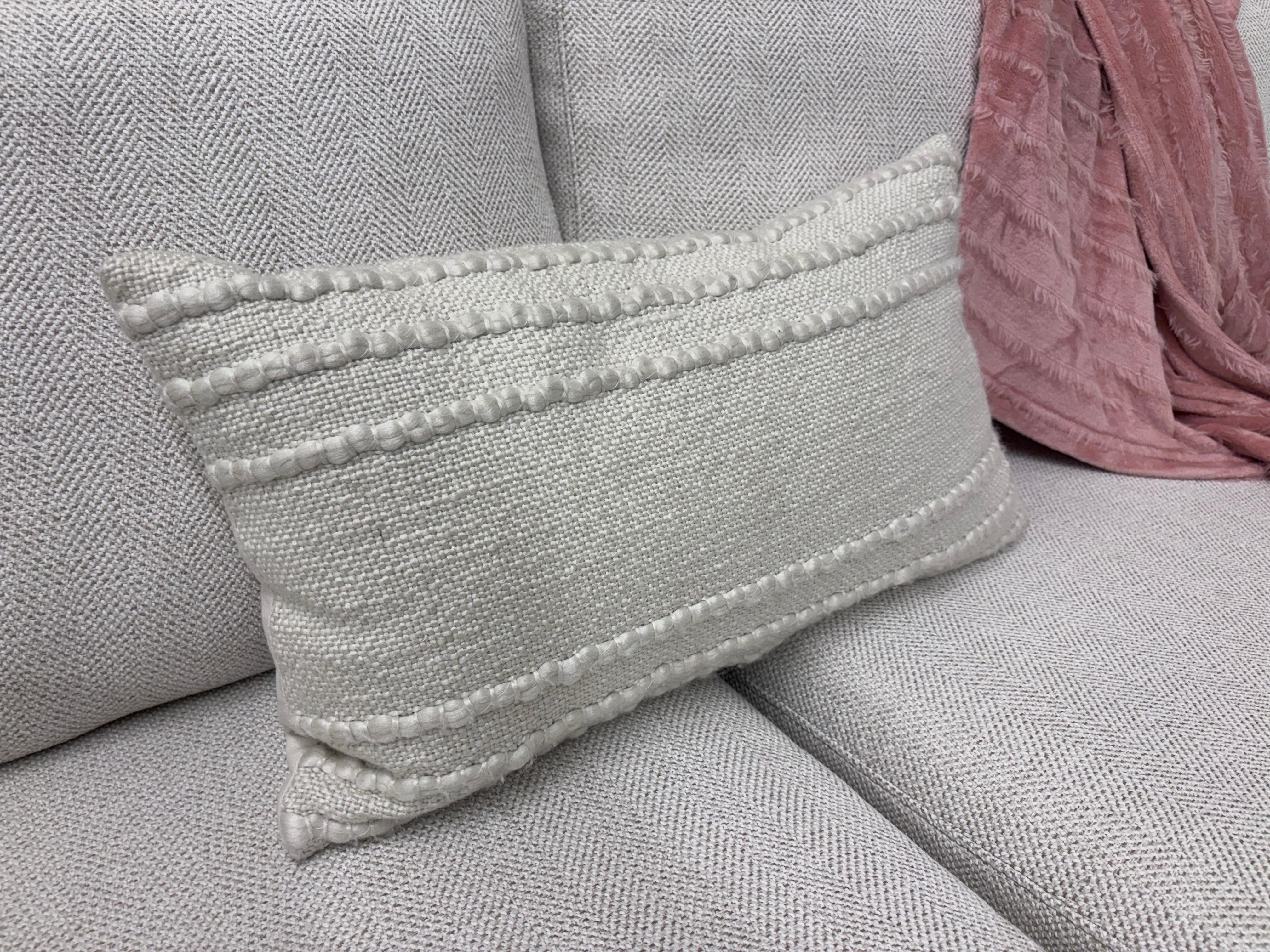 Cream Rectangle Patterned Pillow - Reclaimed Elegance