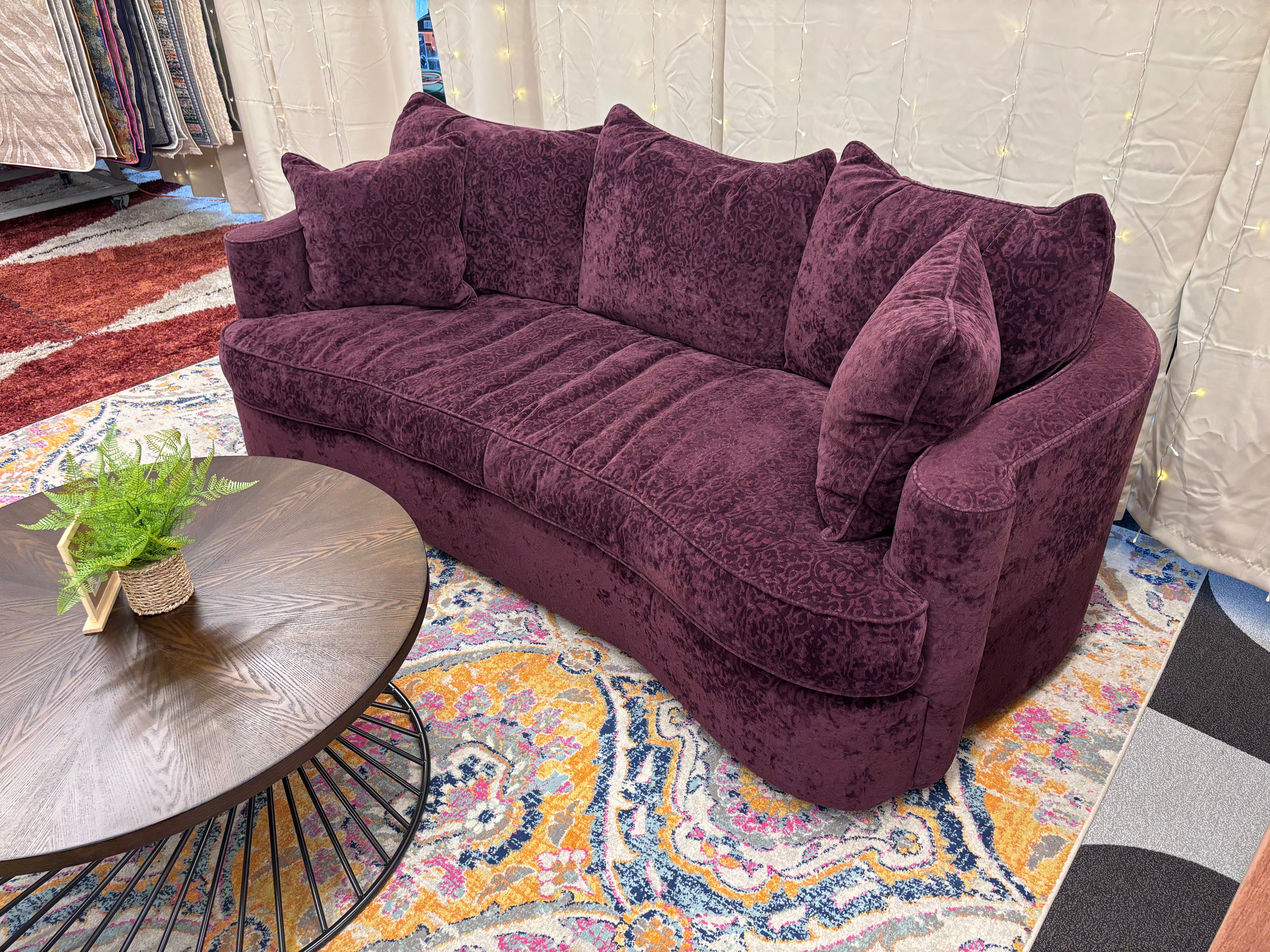 Deep Purple Bernhardt Vintage Sofa - Reclaimed Elegance
