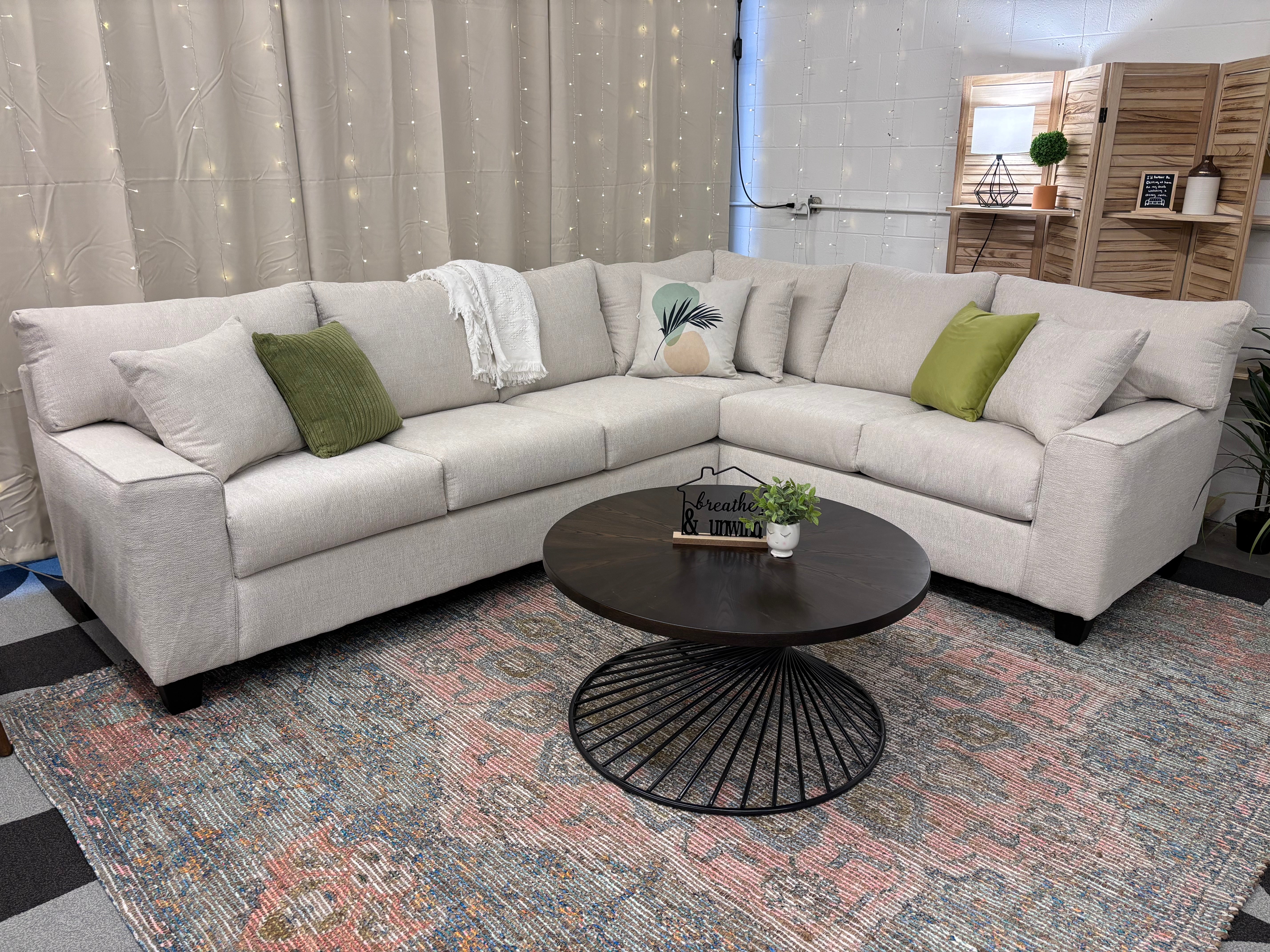 Cream Chenille Shelby Corner Sectional