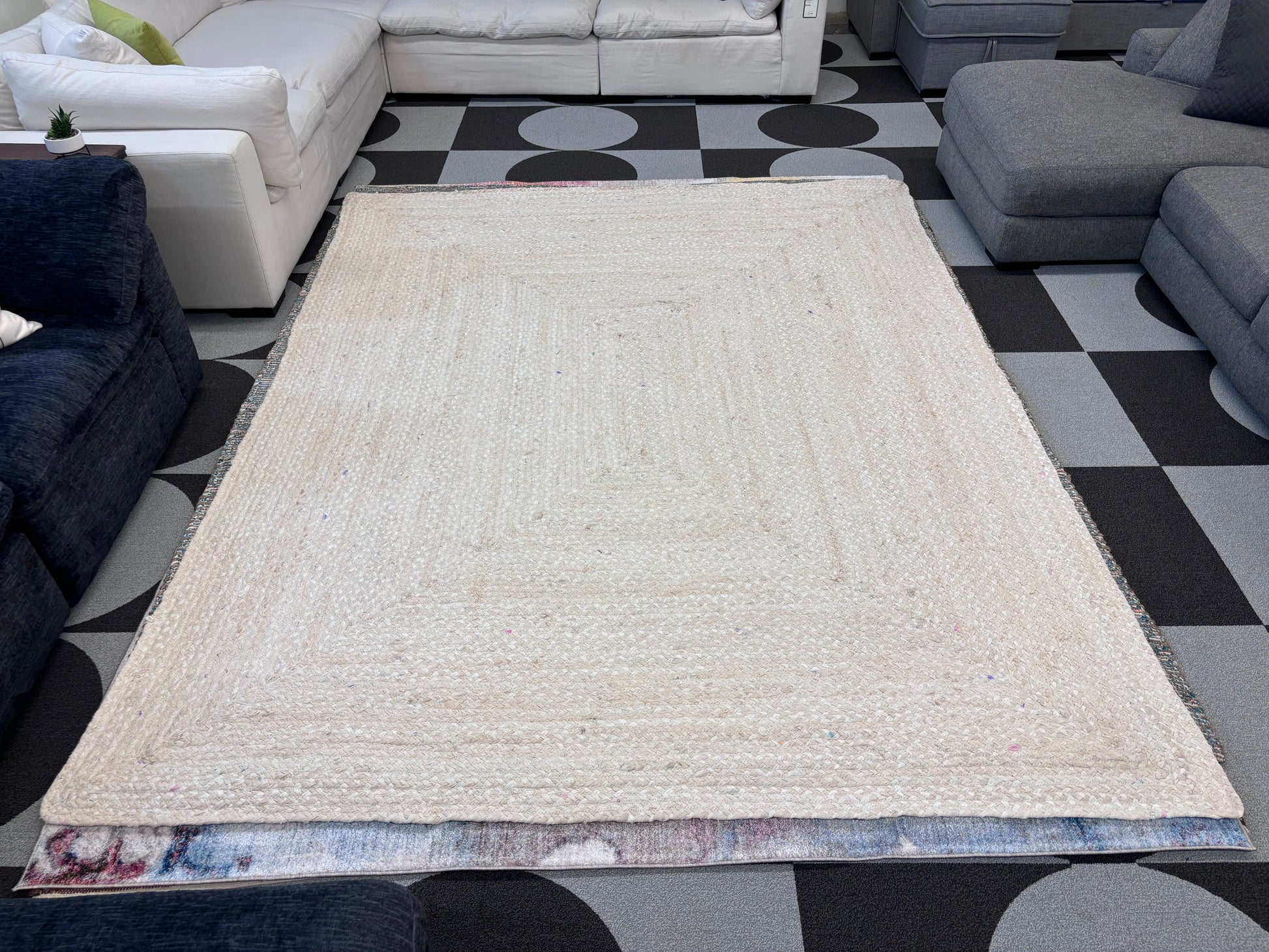 Ivory 8' x 10' Braided Chindi Rectangle Rug - Reclaimed Elegance