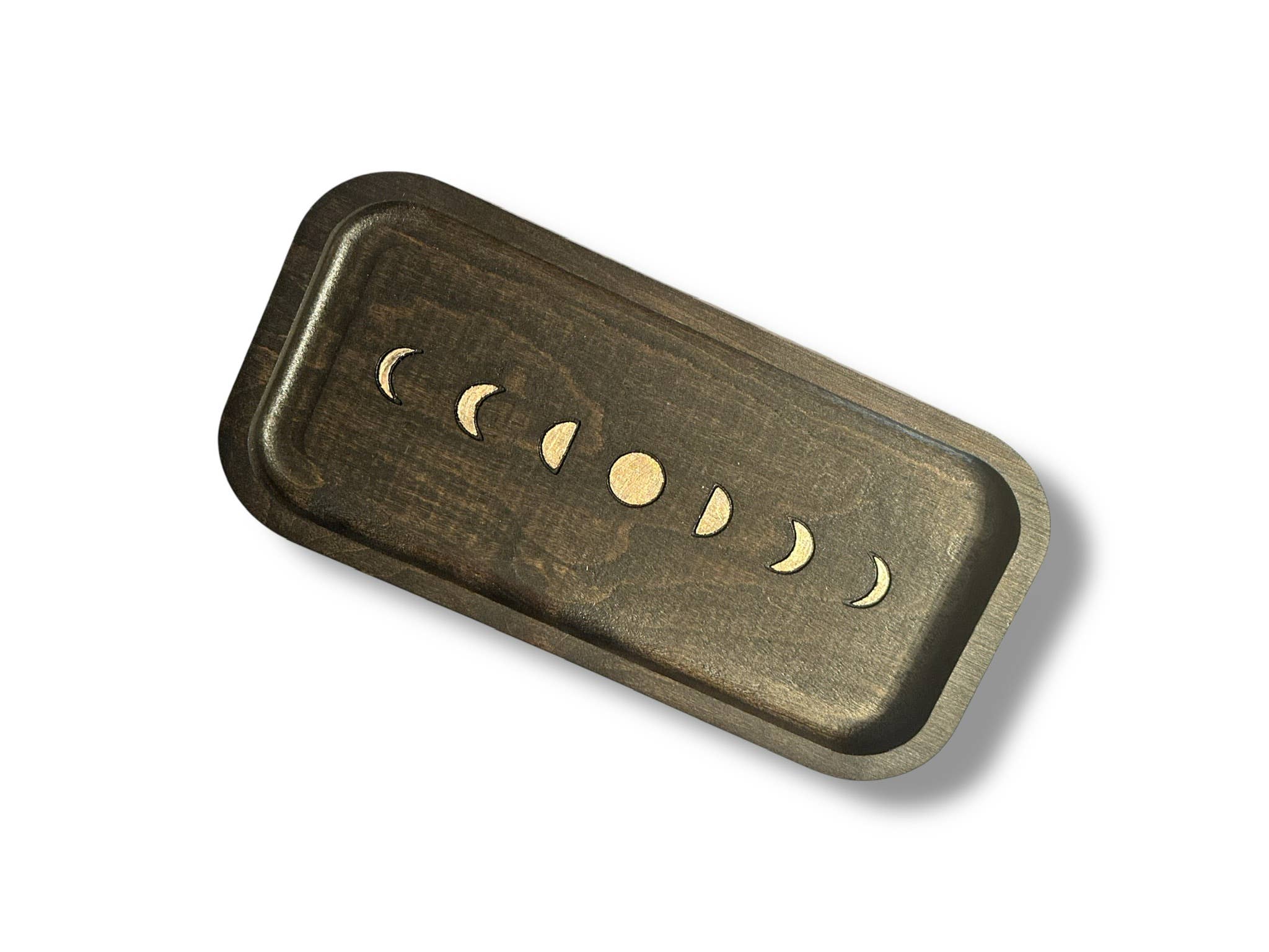 Moon Phase Tray, Celestial Catchall, Crystal Holder: Black - Reclaimed Elegance