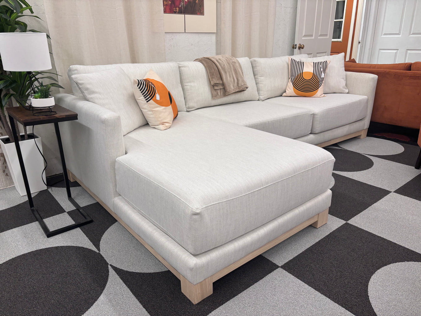 Pearl Icon Crate & Barrel Gather Left-Facing Chaise Sectional