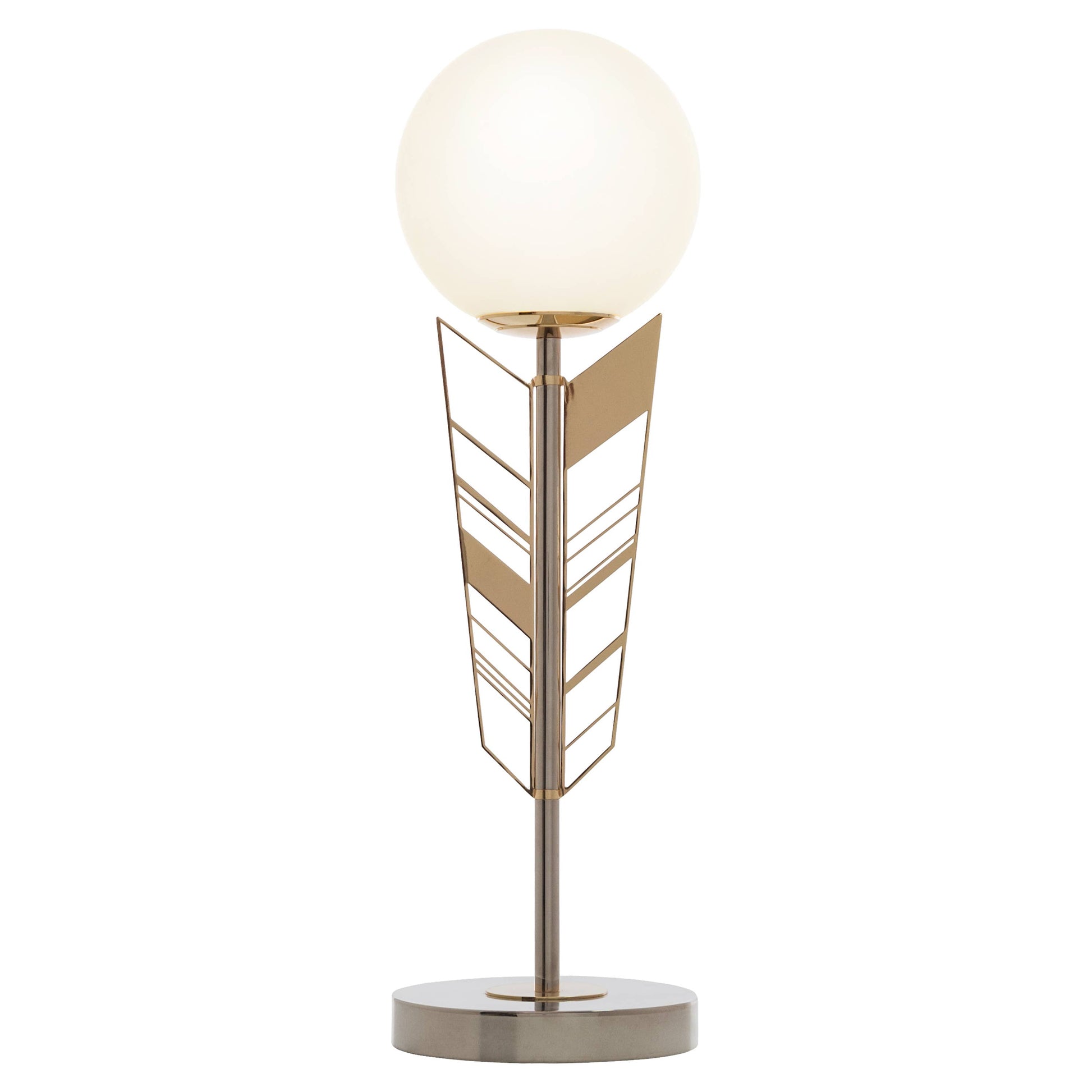 Gold & Silver Jessie Globe Shade Table Lamp - Reclaimed Elegance
