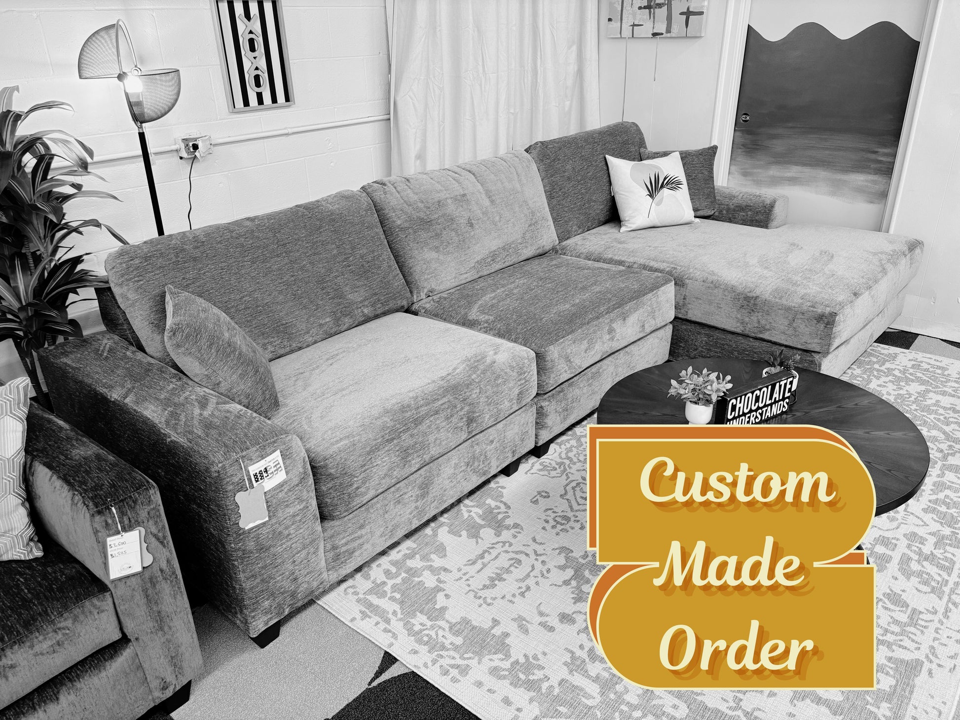 Custom Beaman 3 Piece Chaise Sectional - Reclaimed Elegance