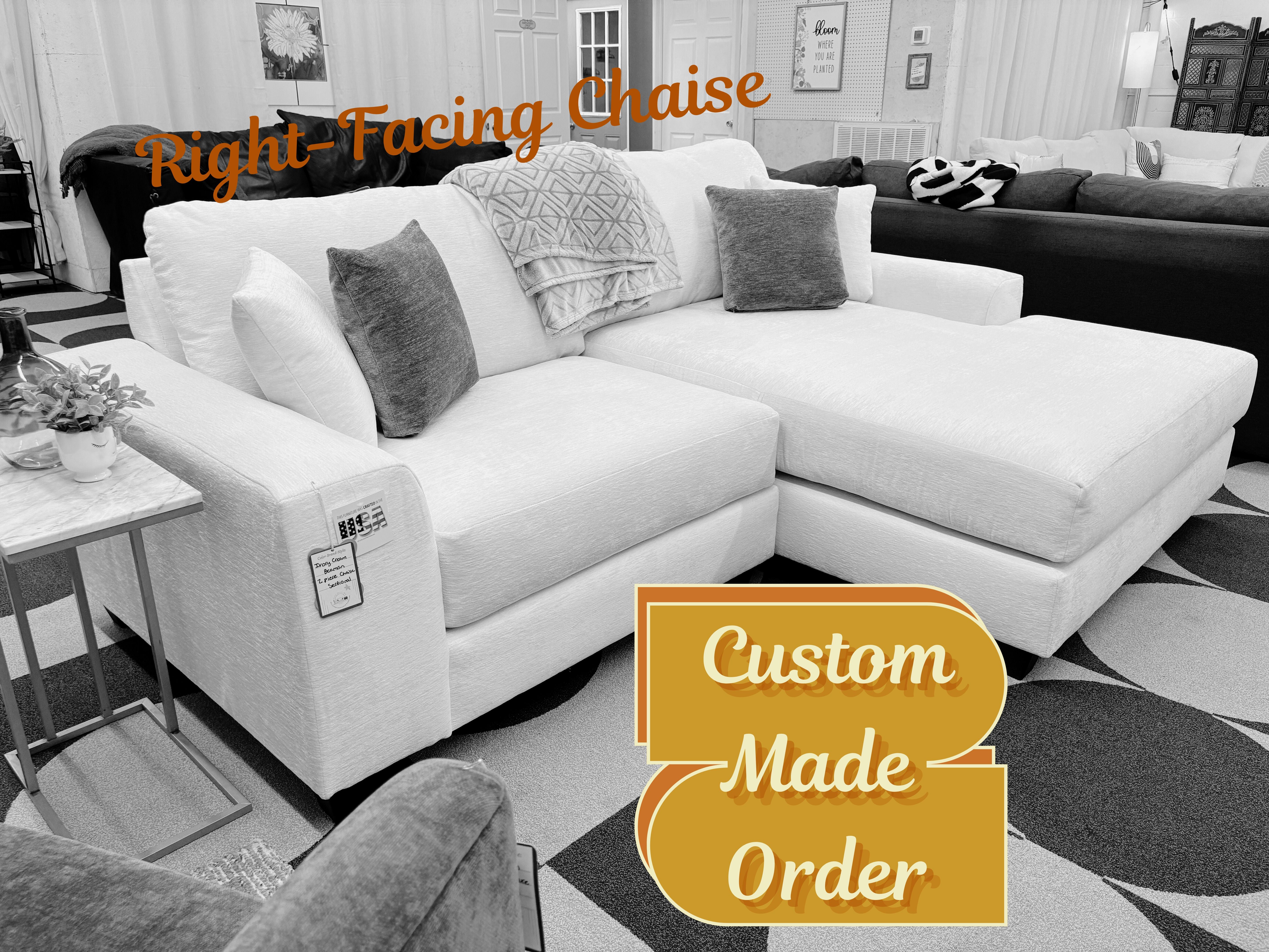 Custom Beaman 2 Piece Chaise Sectional - Reclaimed Elegance